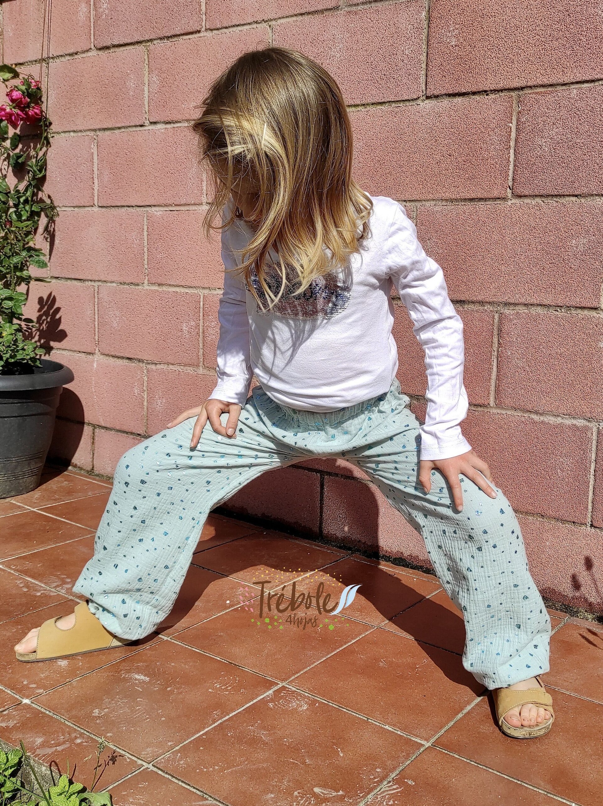 Pantalón Bombacho infantil - doble gasa Brilli Brilli - Mint - 2