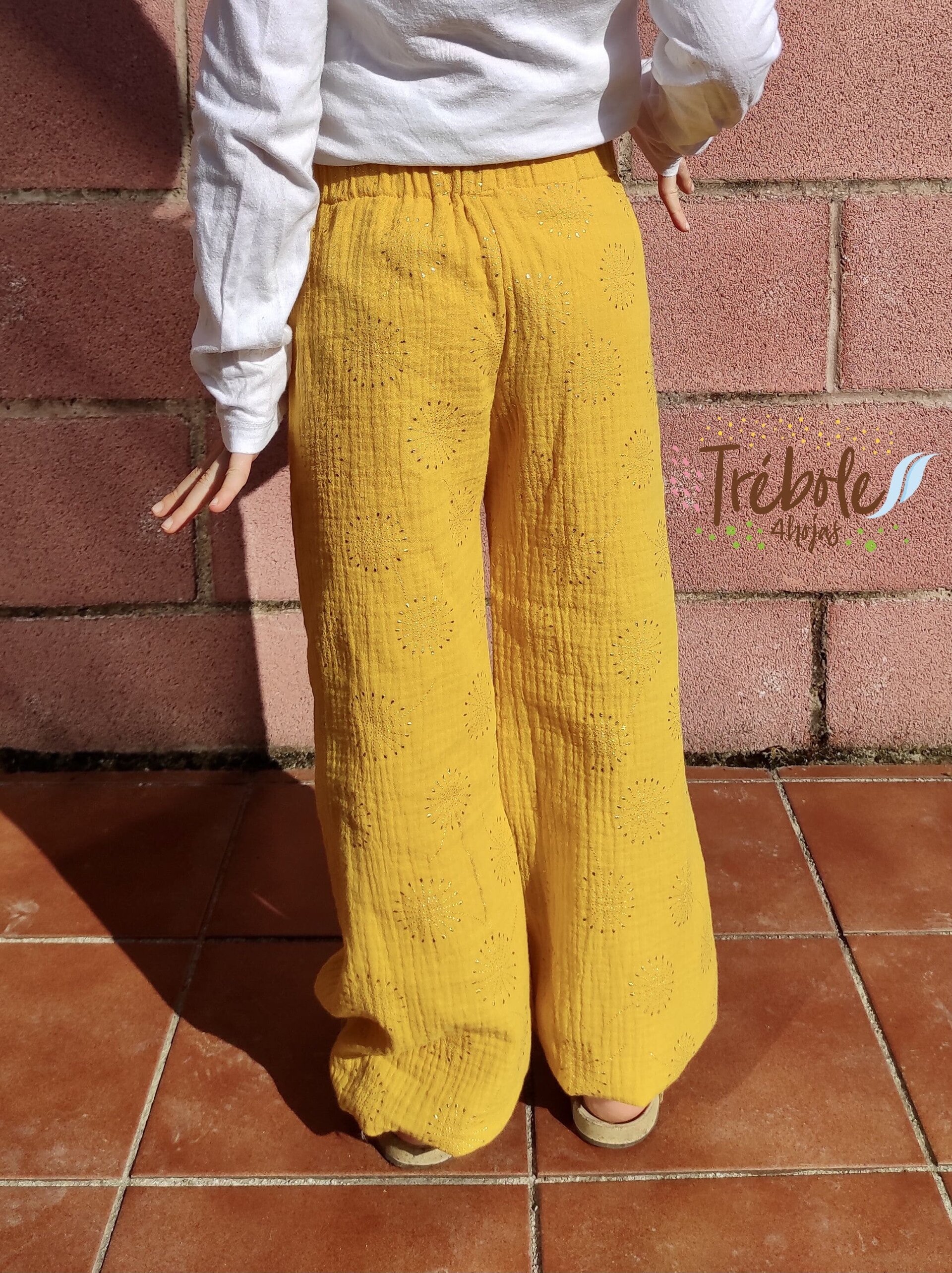 Pantalón Bombacho infantil - doble gasa Brilli Brilli - Dandelion Mostaza - 3