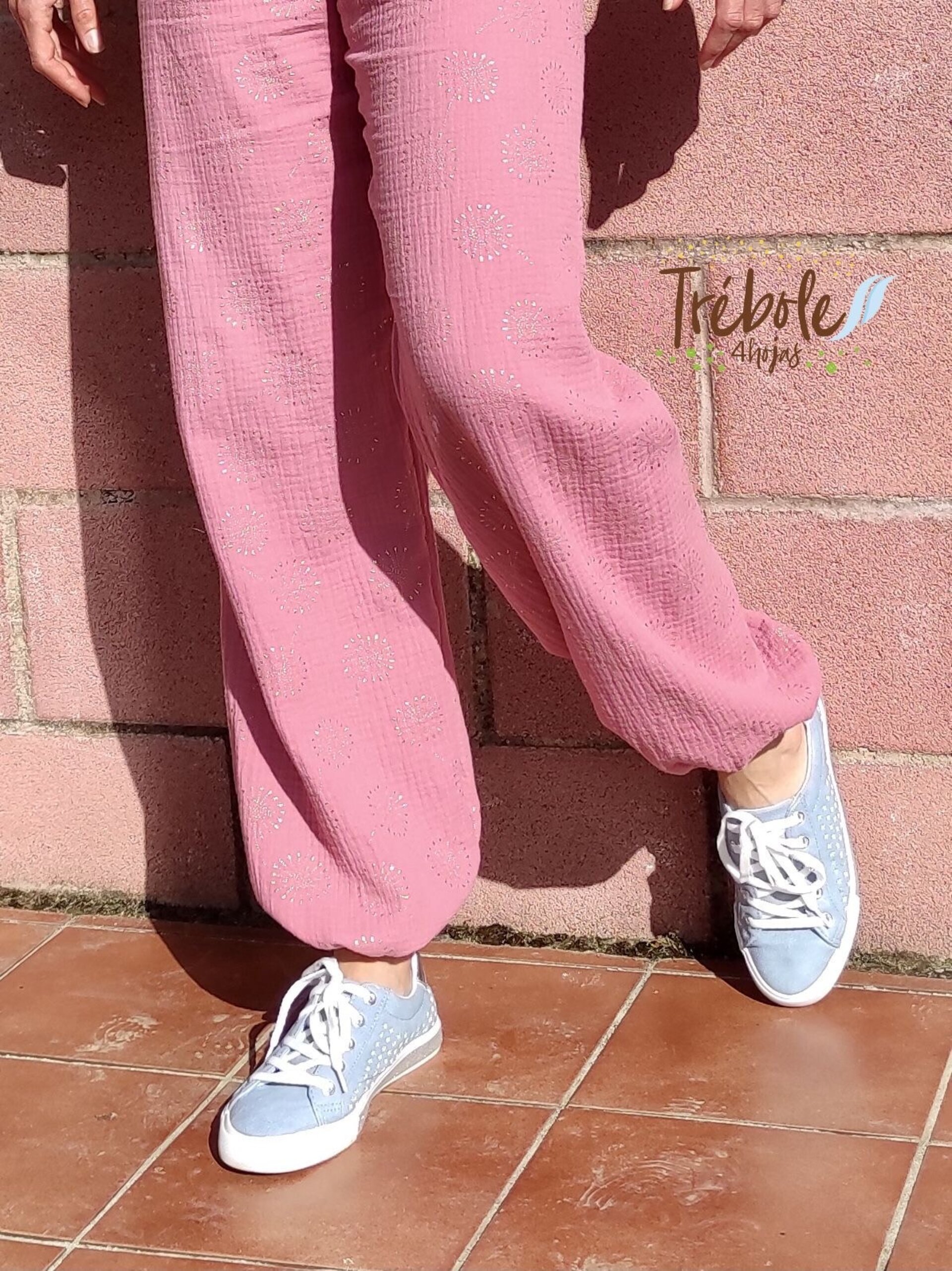 Pantalón Bombacho mujer - doble gasa Brilli Brilli - Dandelion Rosa - 2