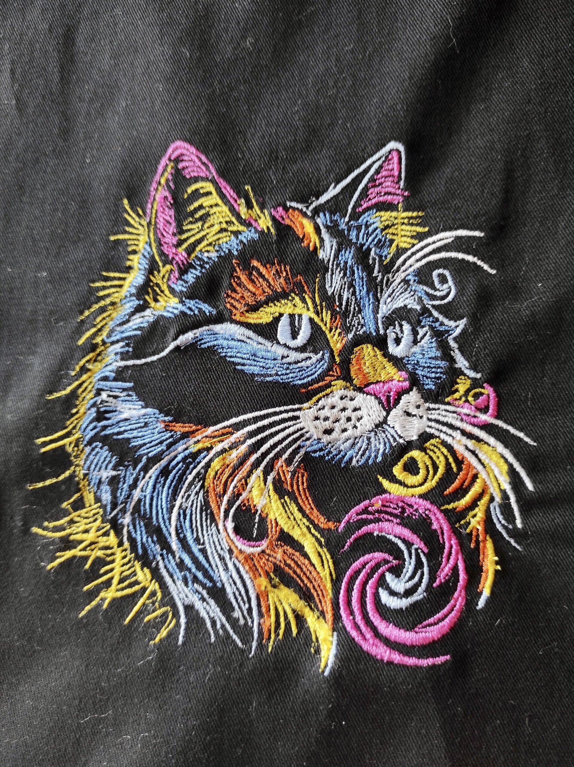 Tote Bag con bordado de gato arcoíris - 5