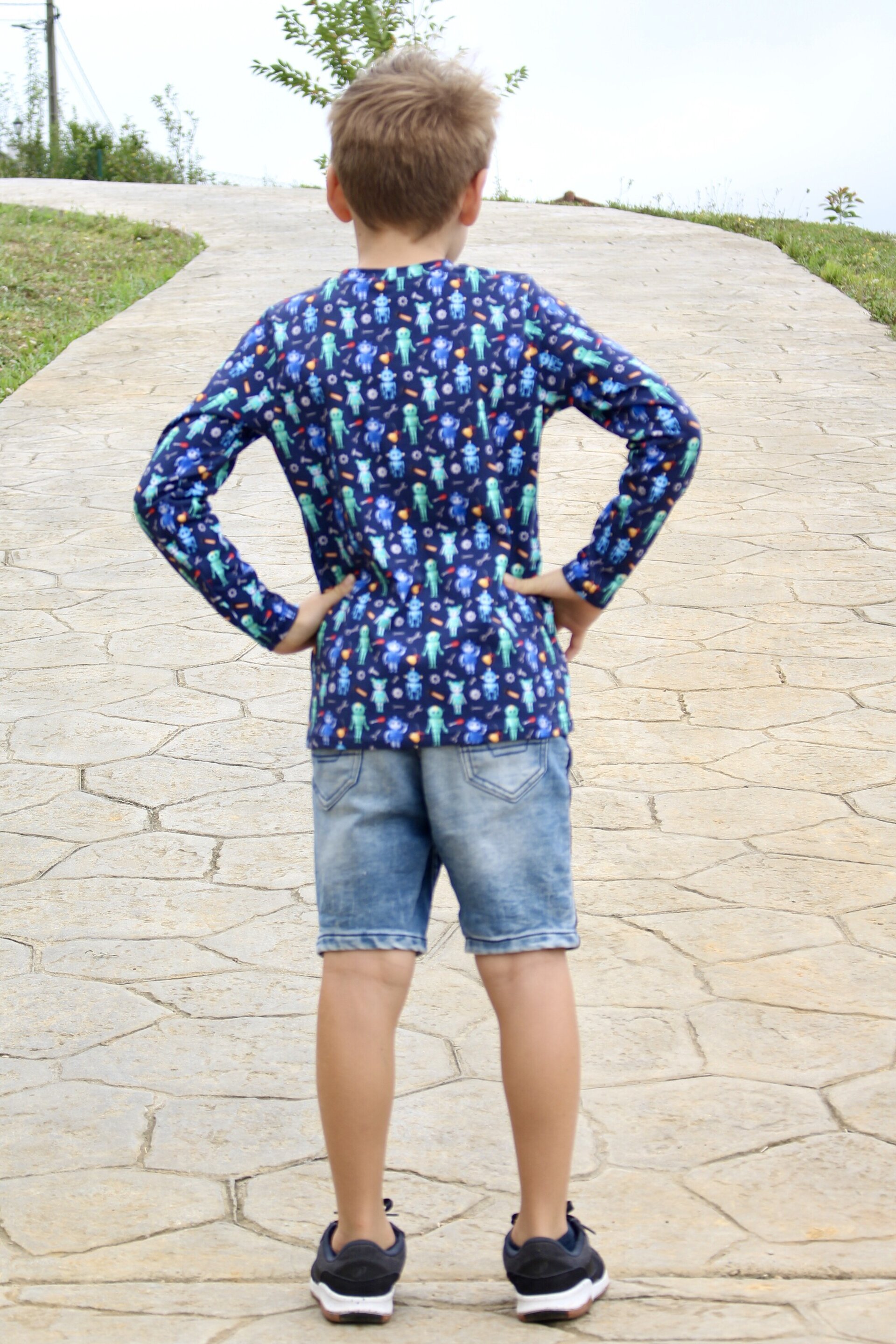 Camiseta Infantil Manga Larga - Robots - 3