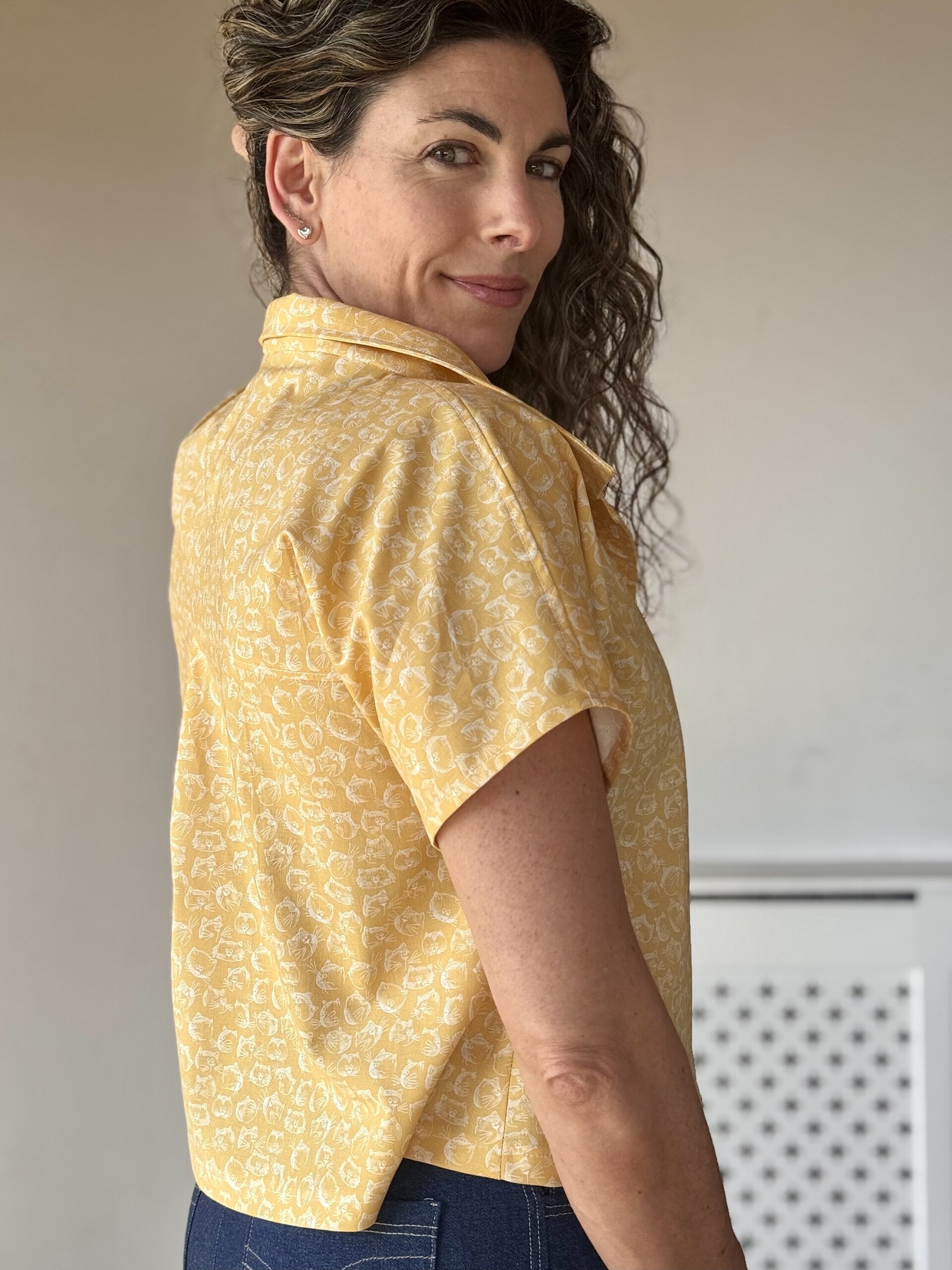 Blusa Dolman - Caras Gatos Amarillo - 3