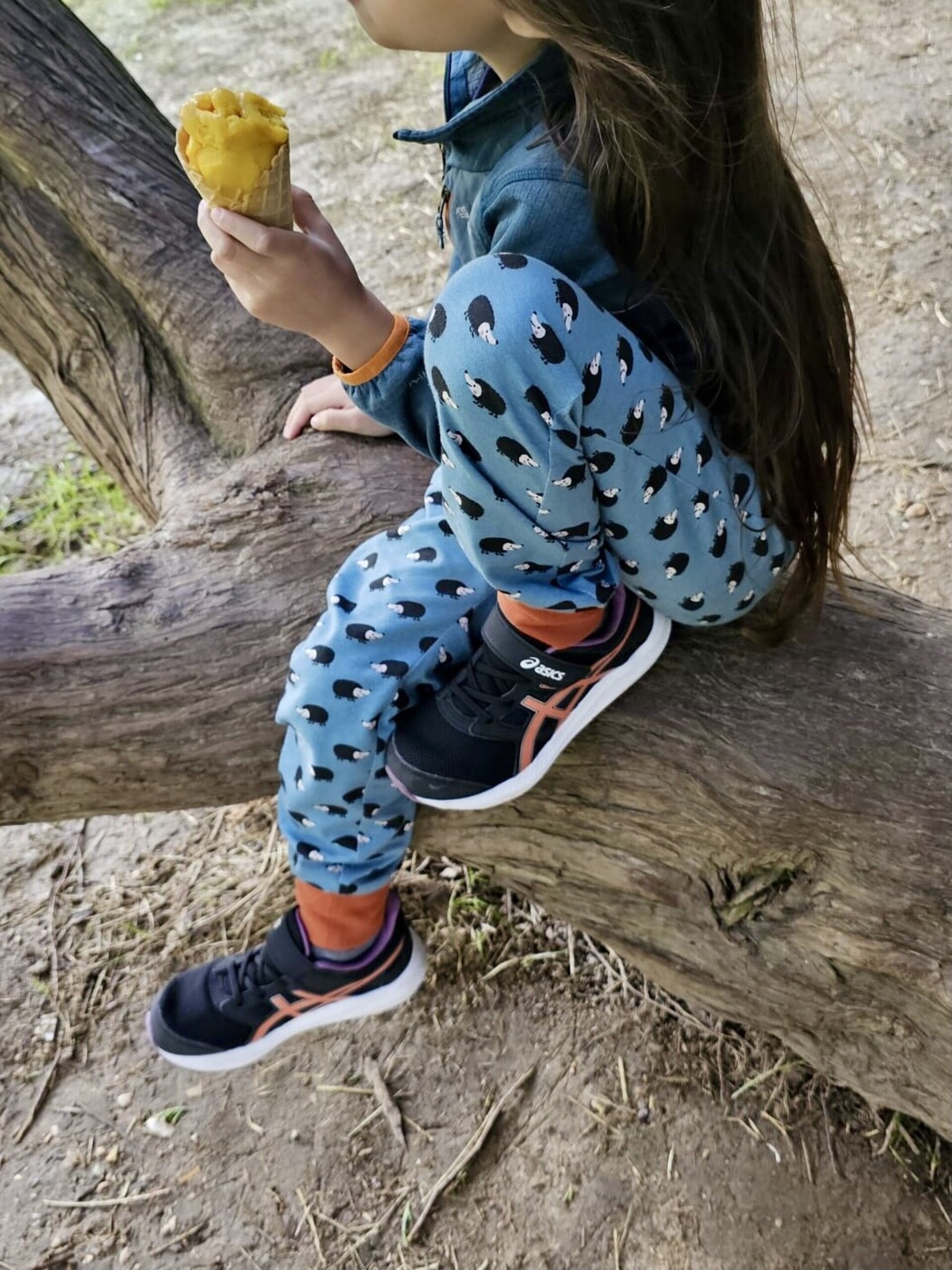 Pantalón sarouel infantil - Erizos azul/teja - 3