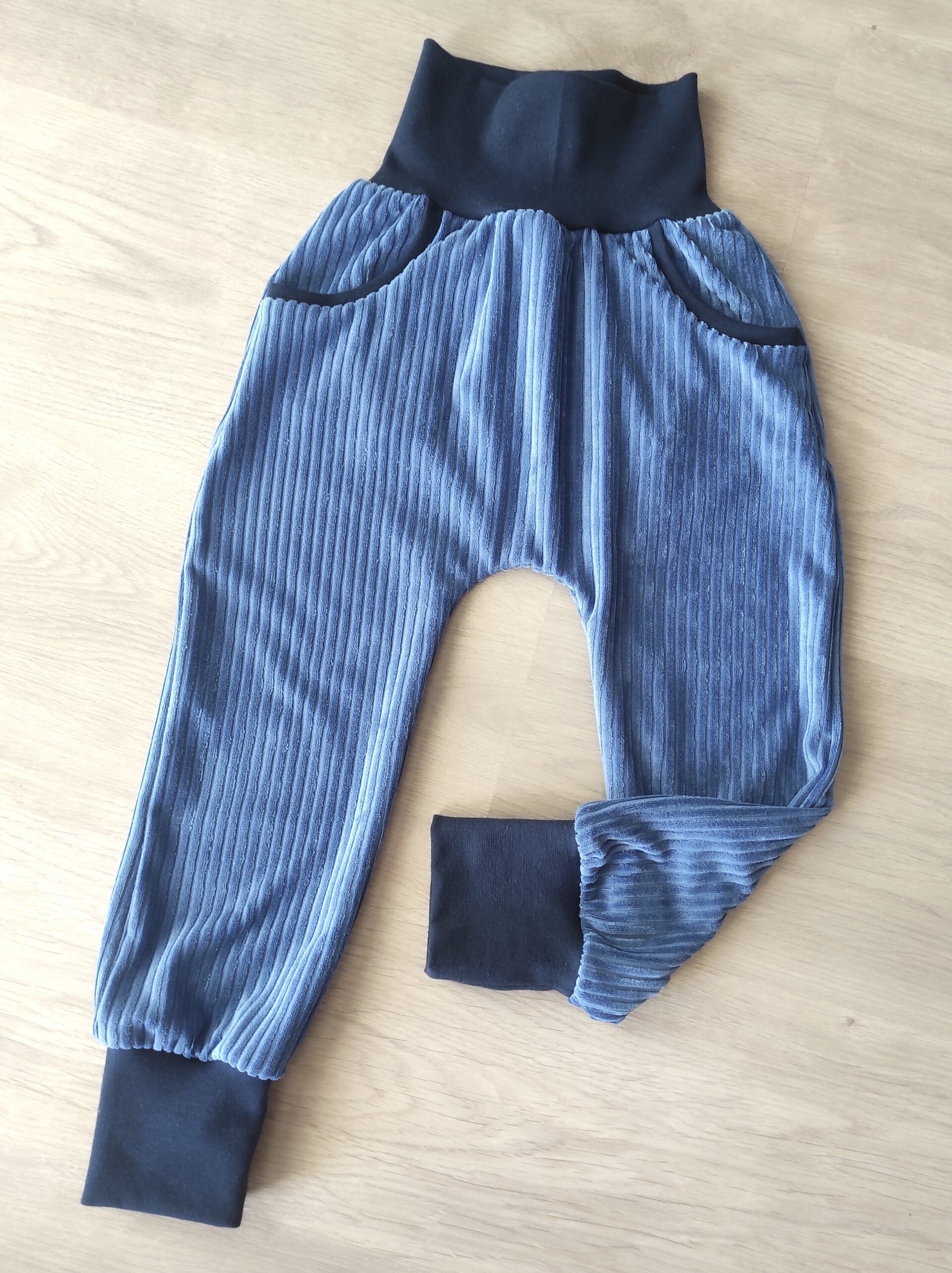 Pantalón Evolutivo Bolsillos - punto pana - azul - 4