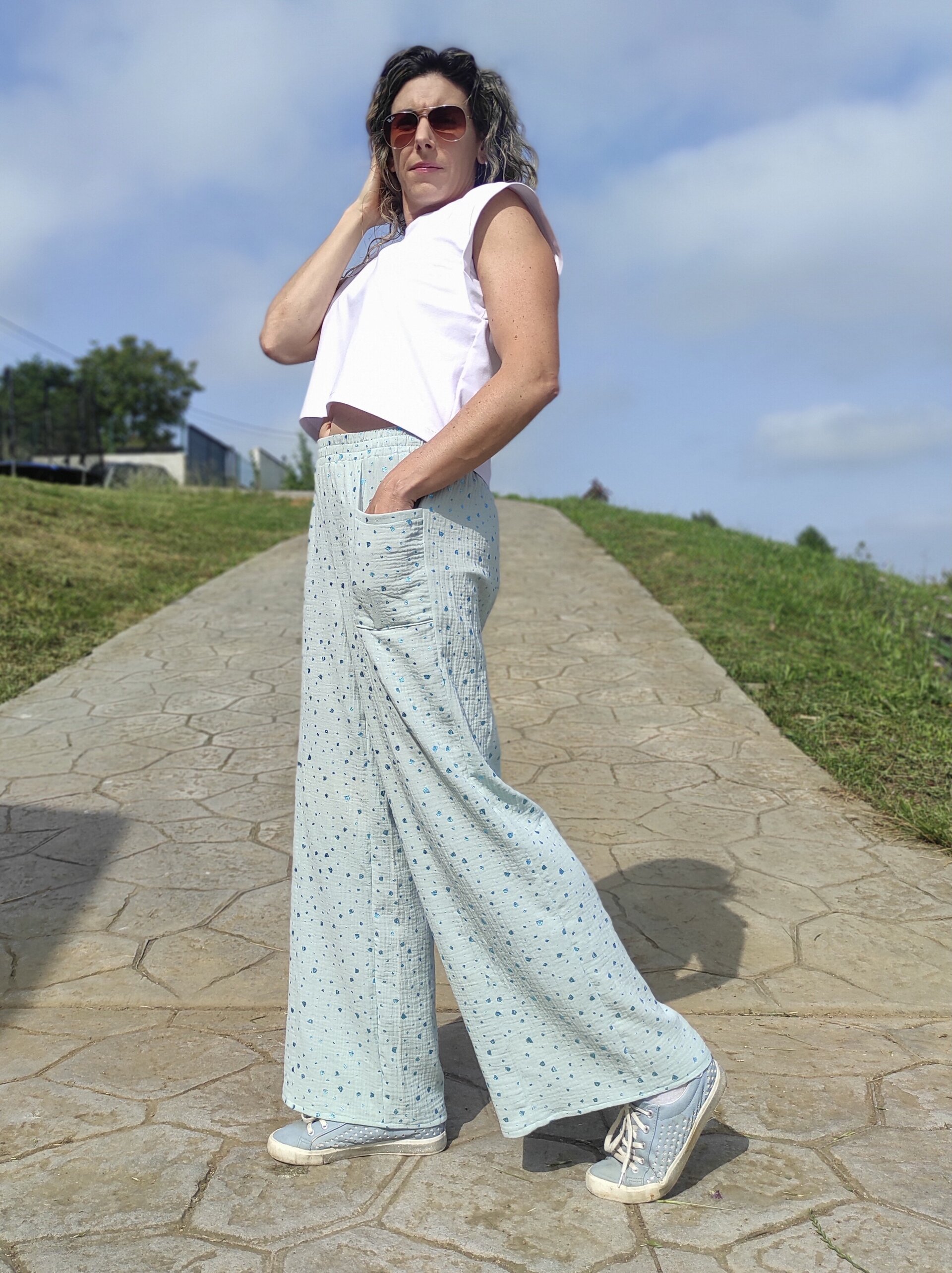 Pantalón Ancho Mujer doble gasa - Brilli Brilli - Mint - 2