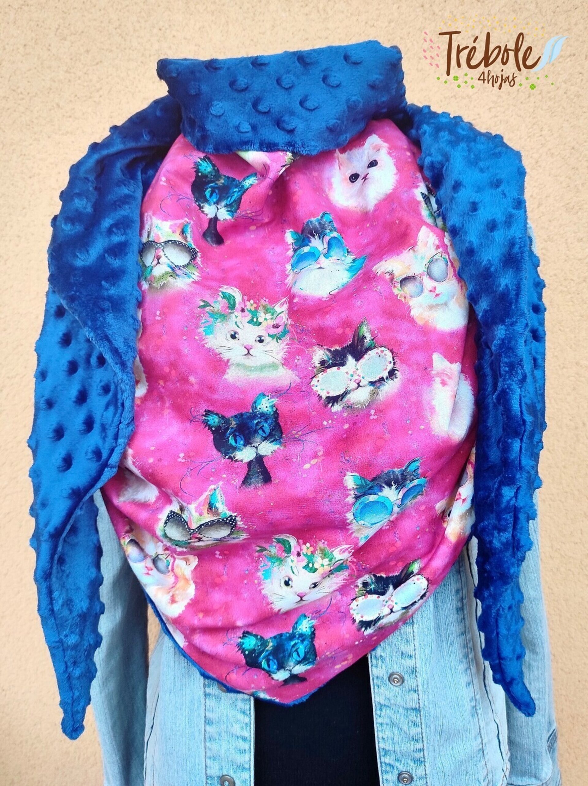 Maxi Bufanda triangular - Gatos - 3