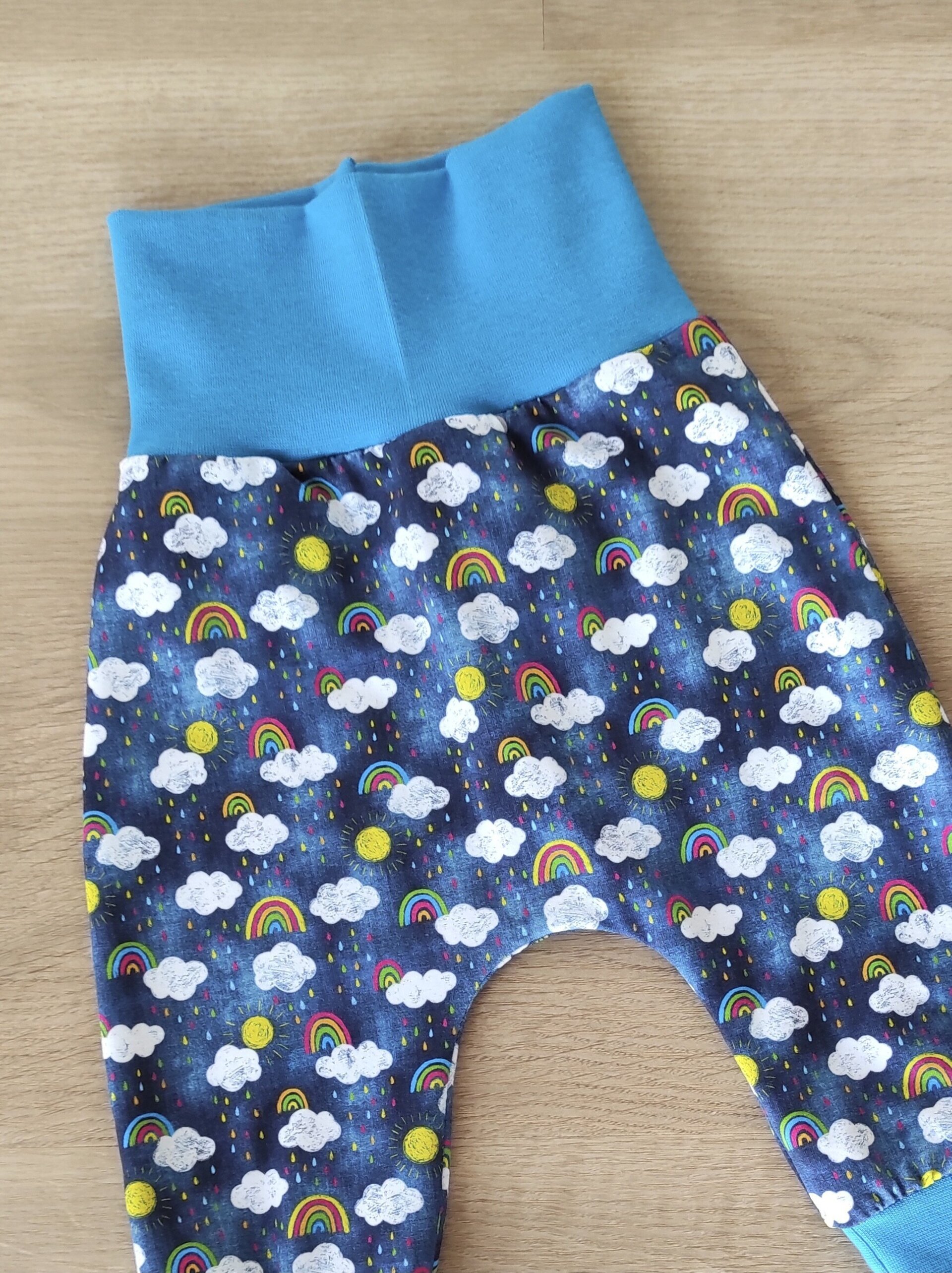 Pantalón Evolutivo - Nubes y arco iris denim - 2