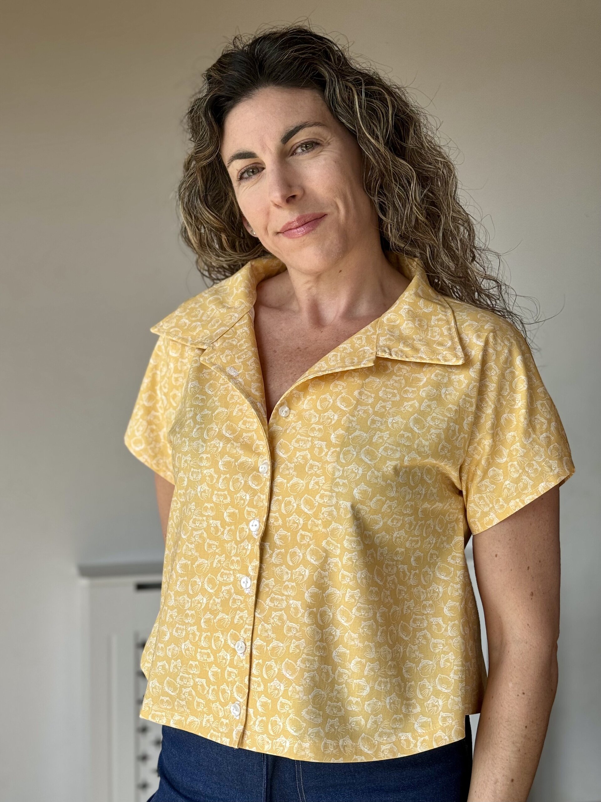 Blusa Dolman - Caras Gatos Amarillo - 5