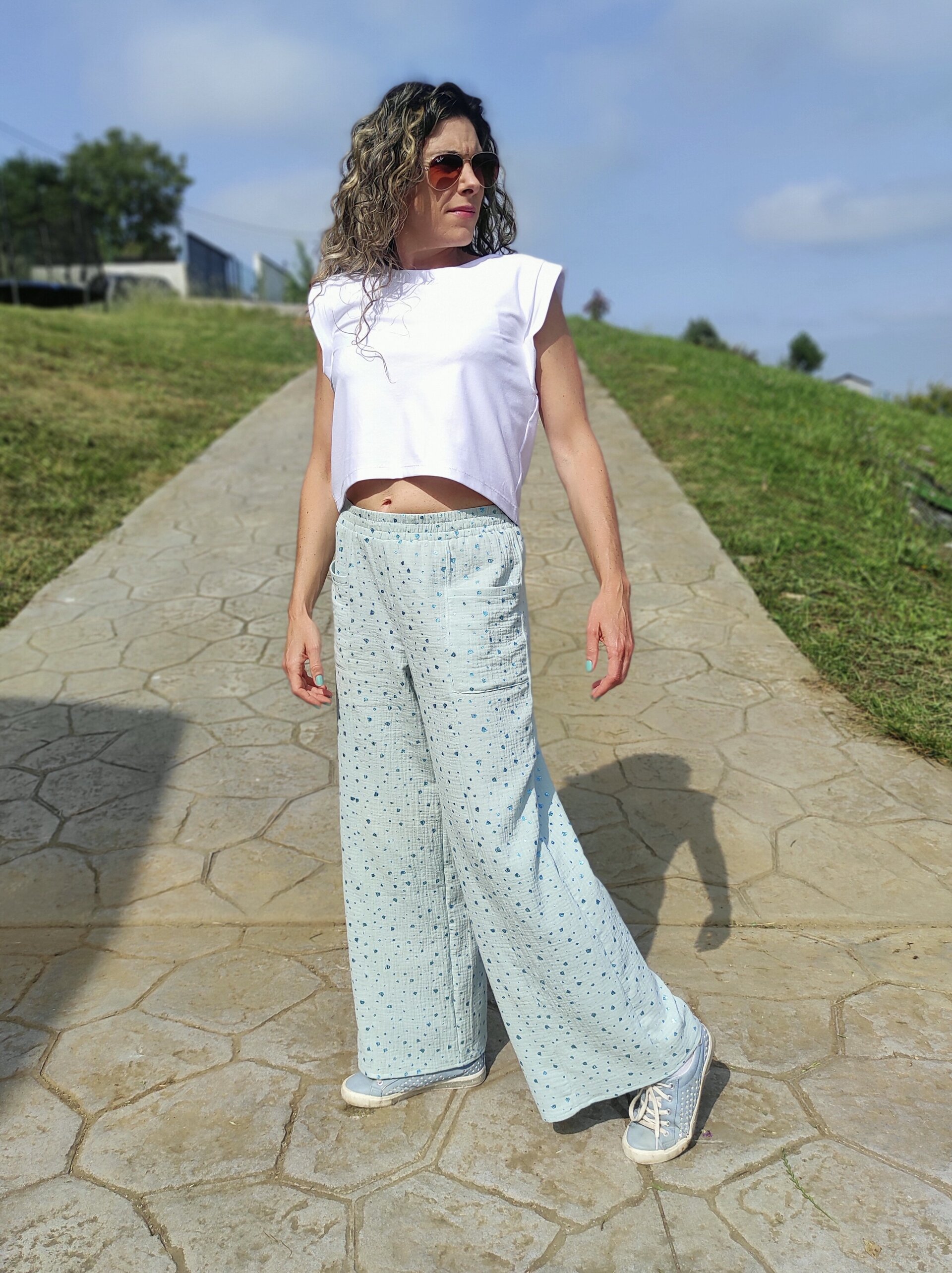 Pantalón Ancho Mujer doble gasa - Brilli Brilli - Mint - 4