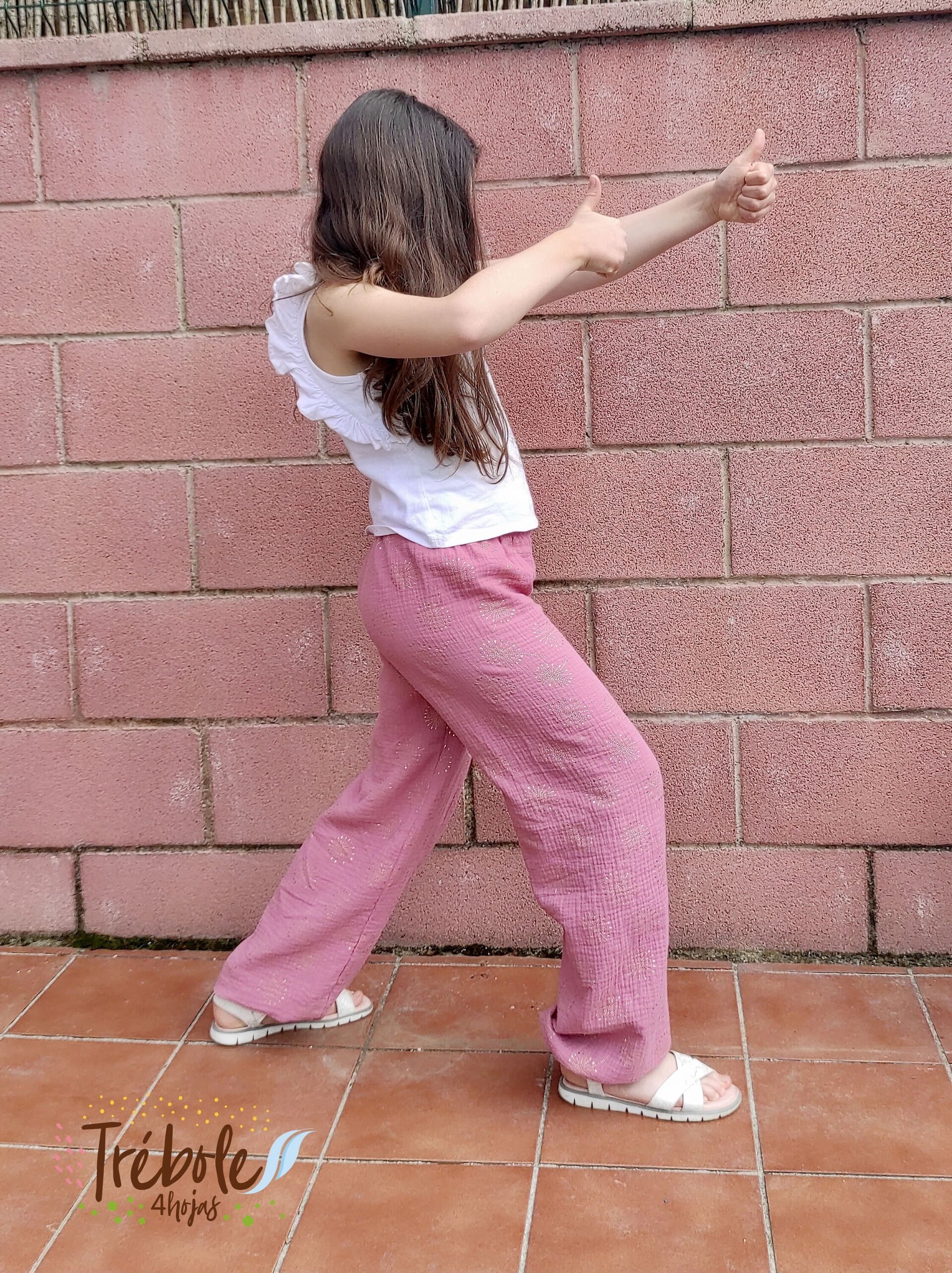 Pantalón Bombacho infantil - doble gasa Brilli Brilli - Dandelion Rosa - 7