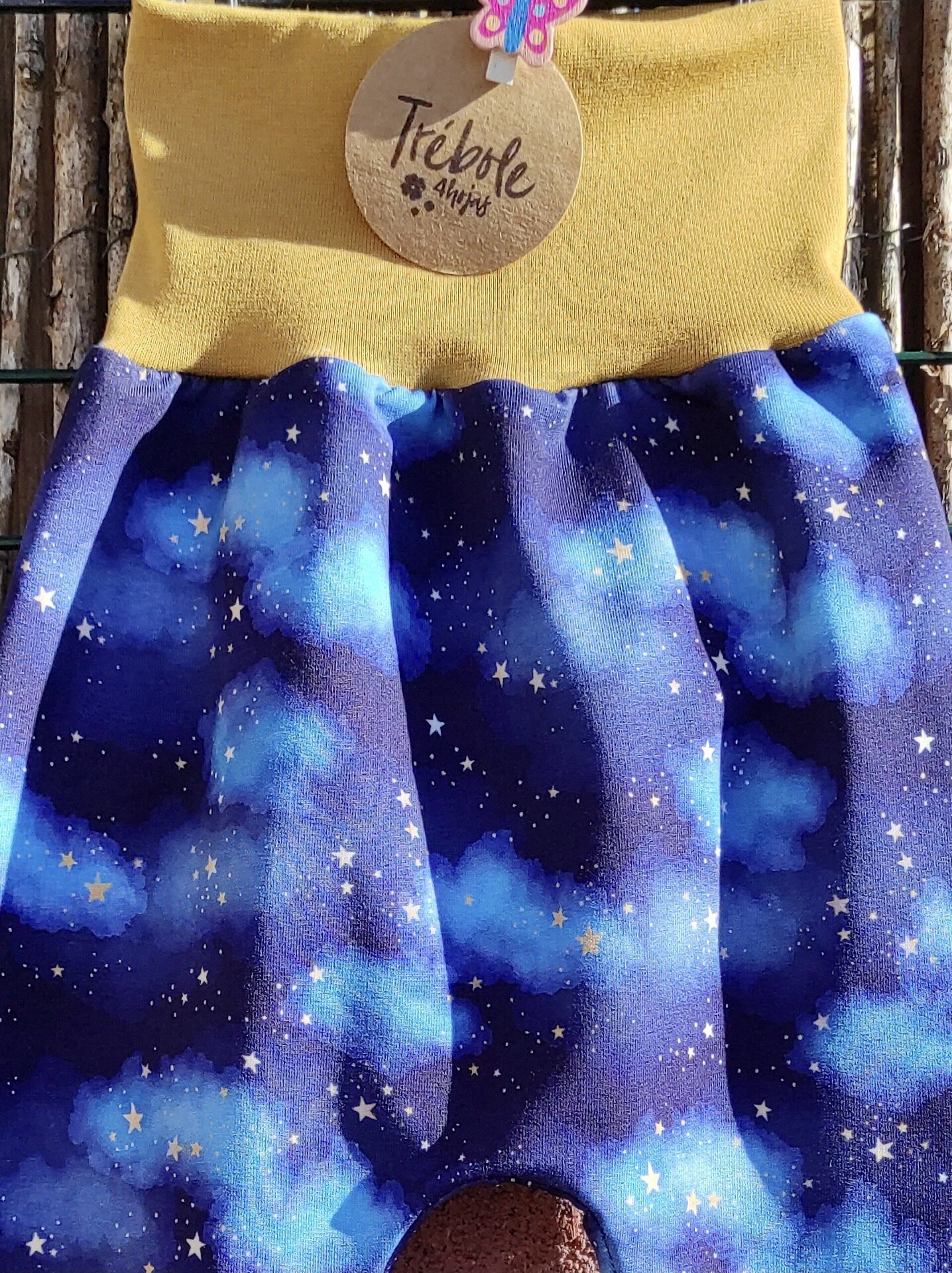 Pantalón Sarouel/Harem Bebé - Frech Terry - Noche Estrellas - 2