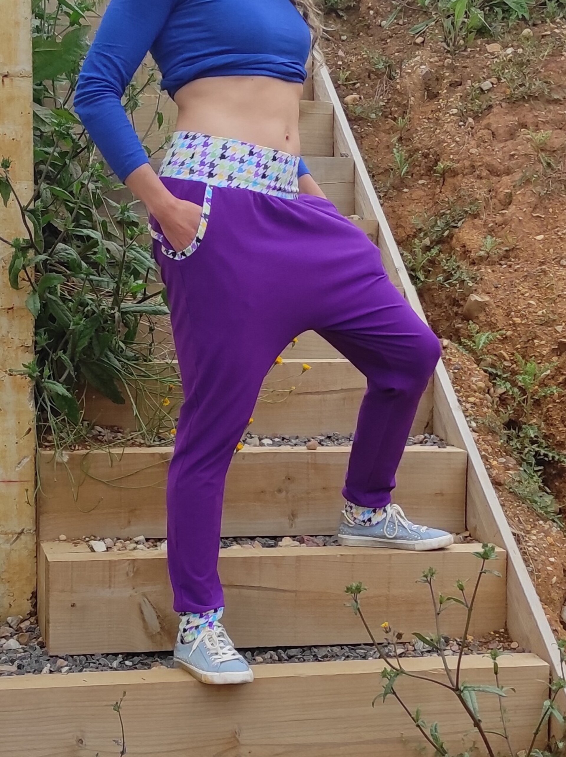 Pantalón Sarouel mujer - Canesú - Morado - 3