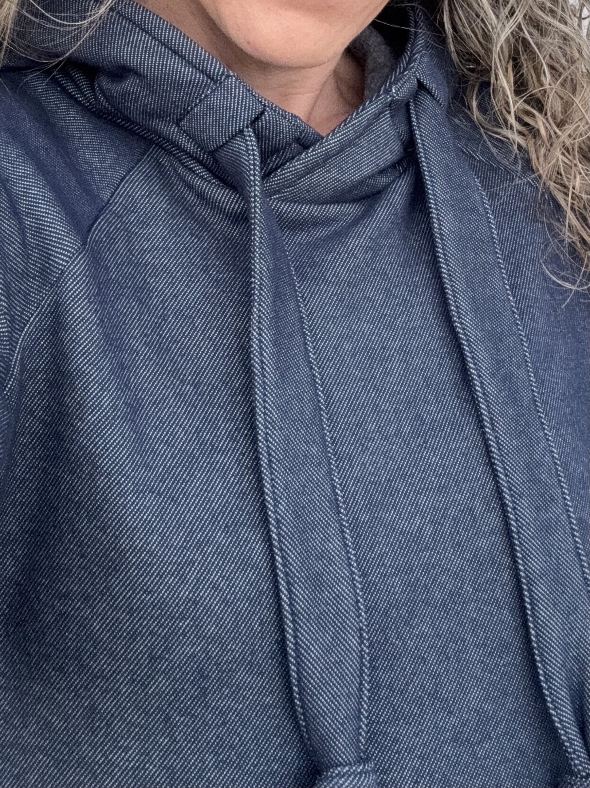 Vestido Midi tipo sudadera - denim - 4