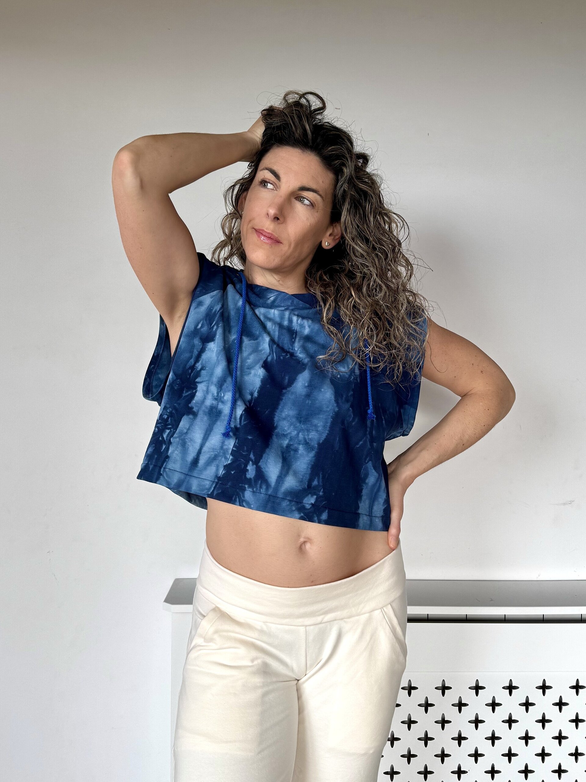 Top crop espalda abierta - Tie-Dye azul - 10