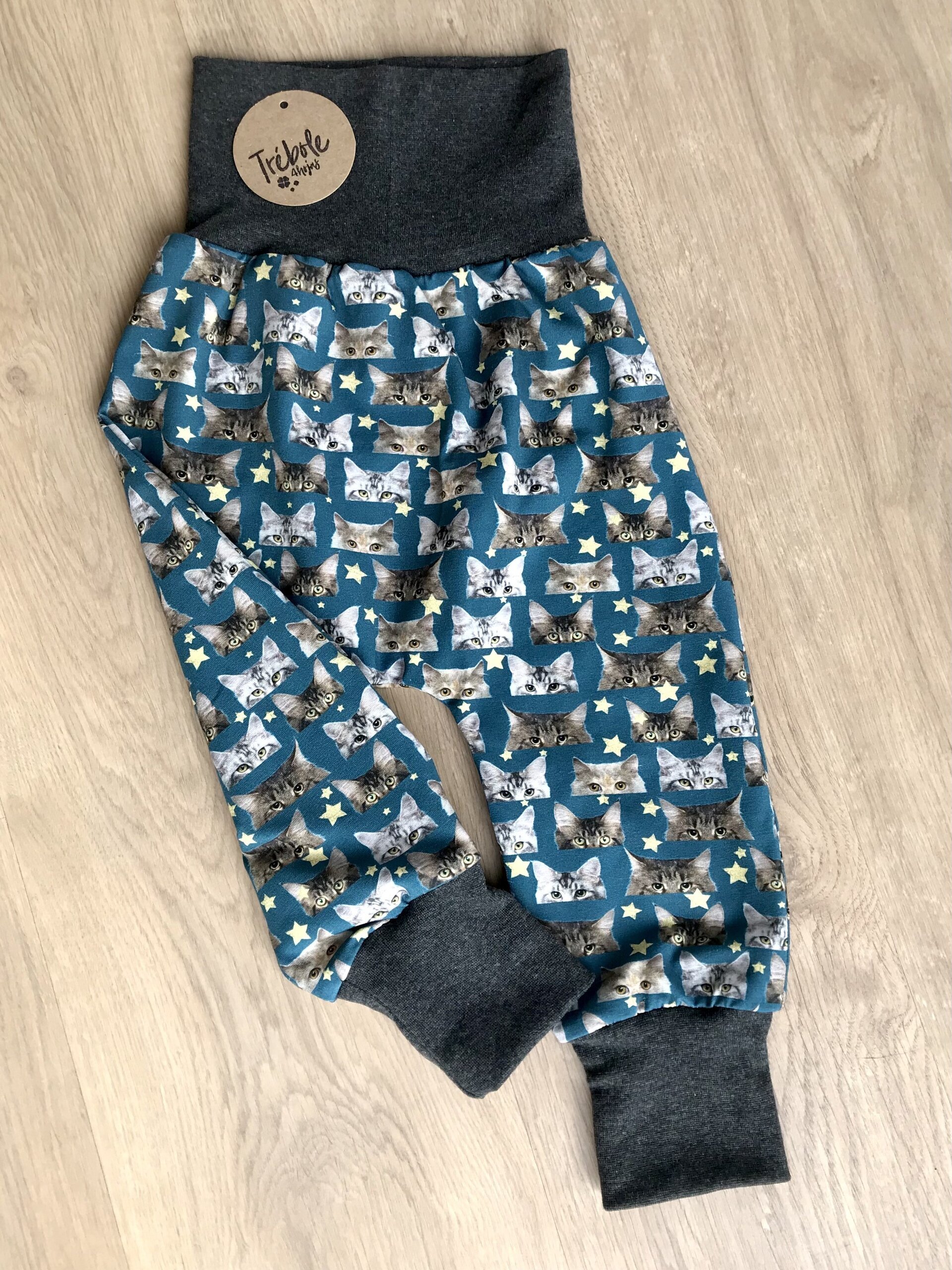 Pantalón Sarouel/Harem Bebé - Gatos y Estrellas - 2