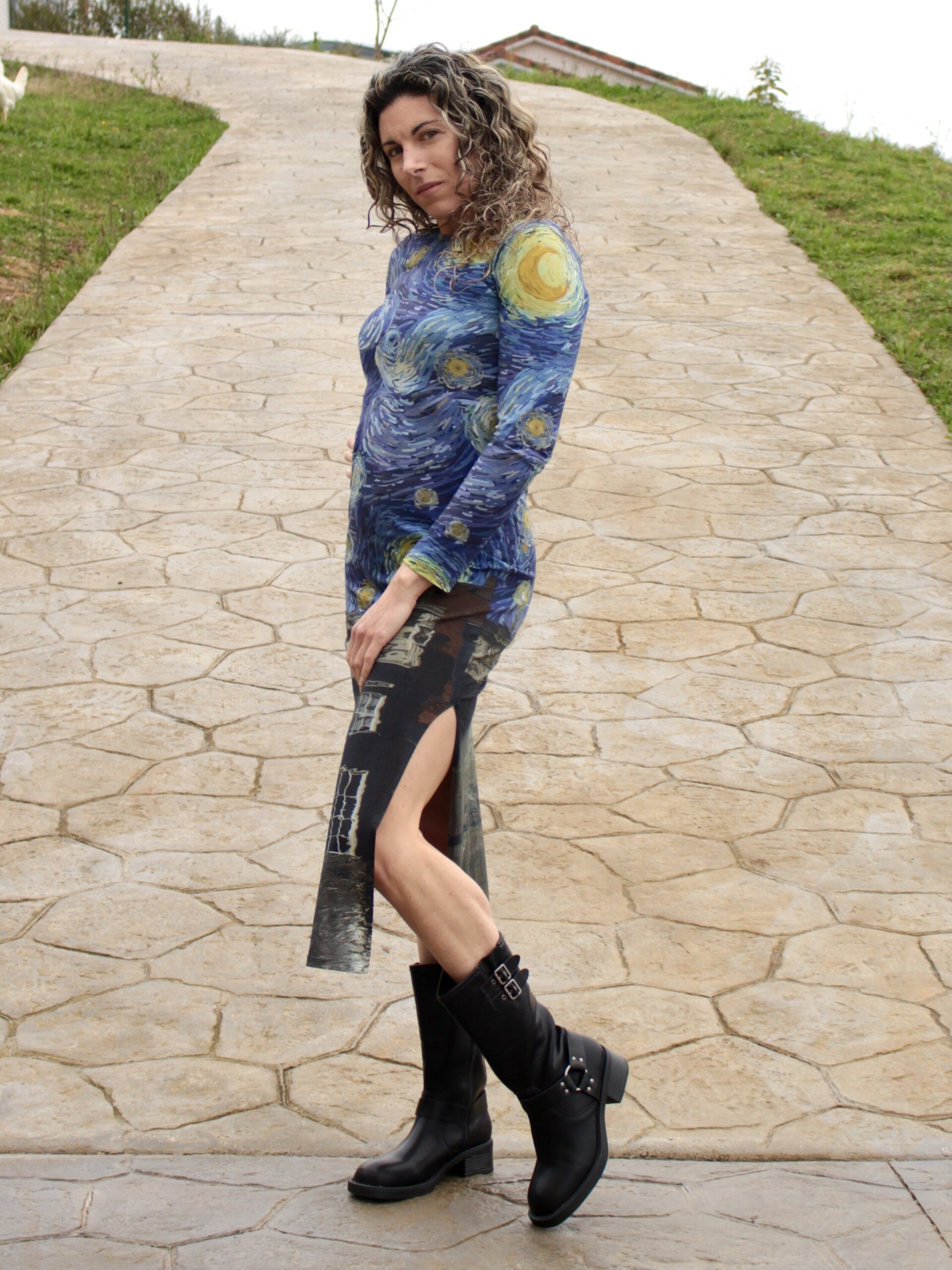 Vestido Midi aberturas - Noche Estrellada - 4