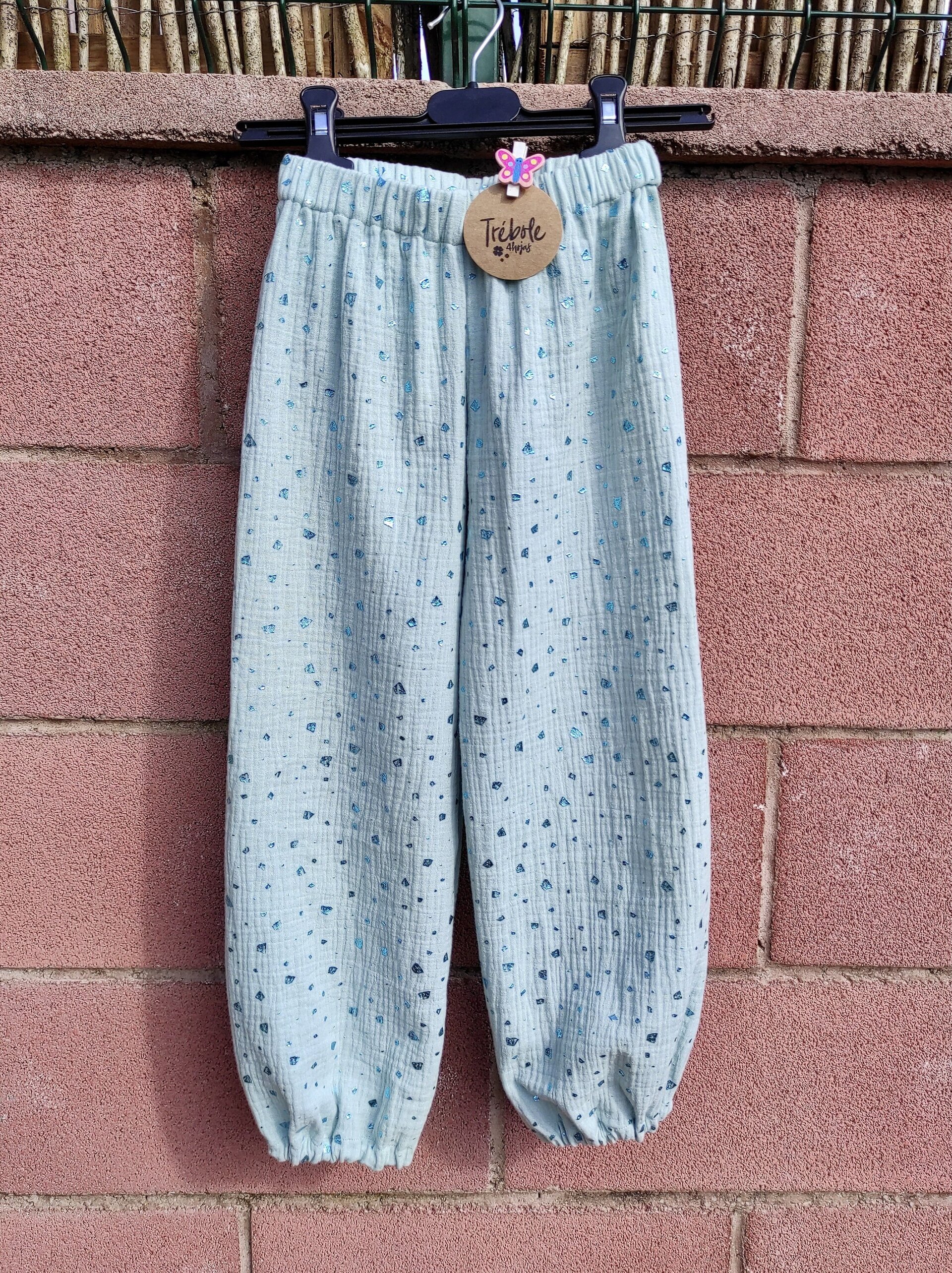 Pantalón Bombacho infantil - doble gasa Brilli Brilli - Mint - 7