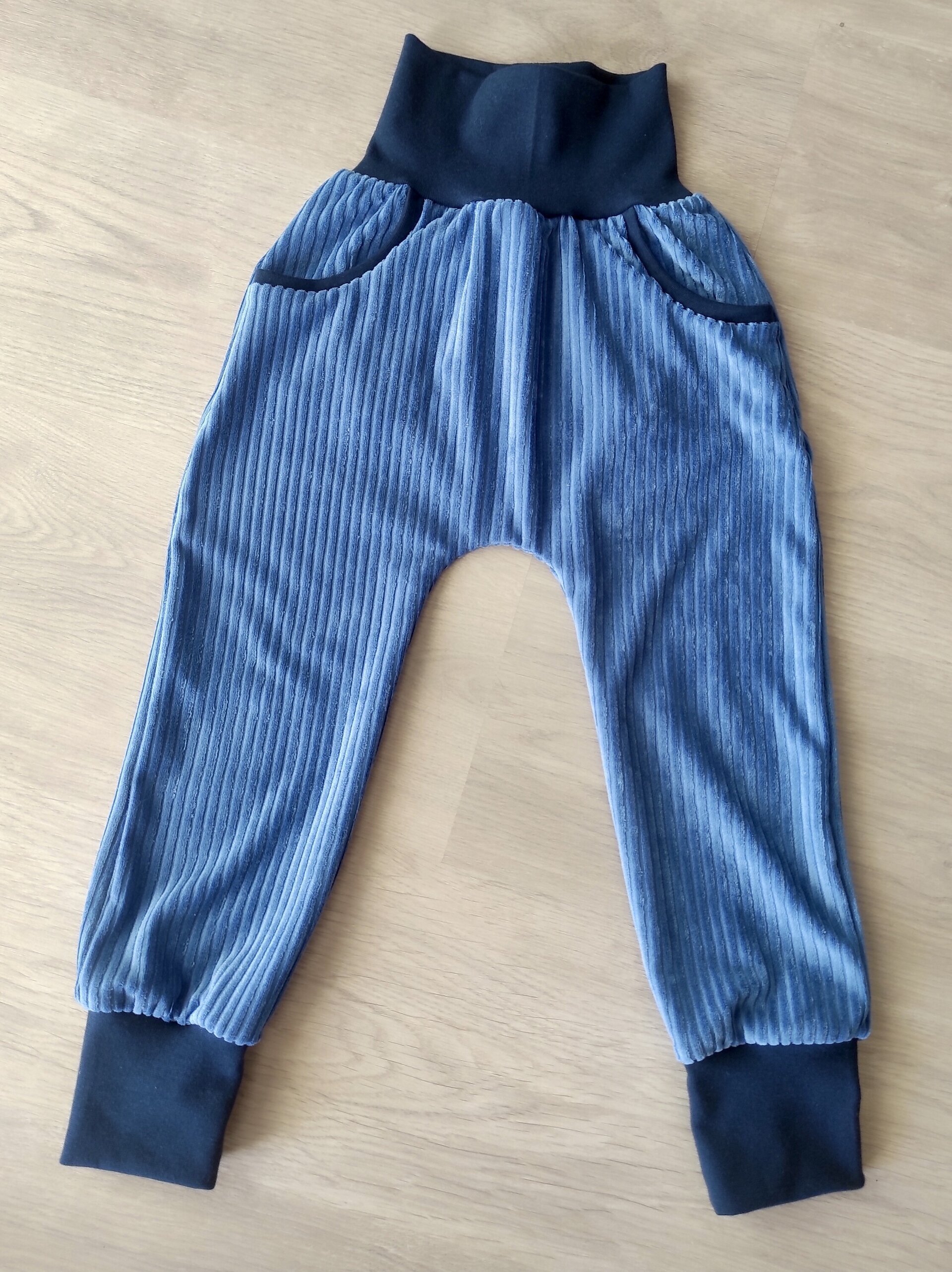 Pantalón Evolutivo Bolsillos - punto pana - azul - 2