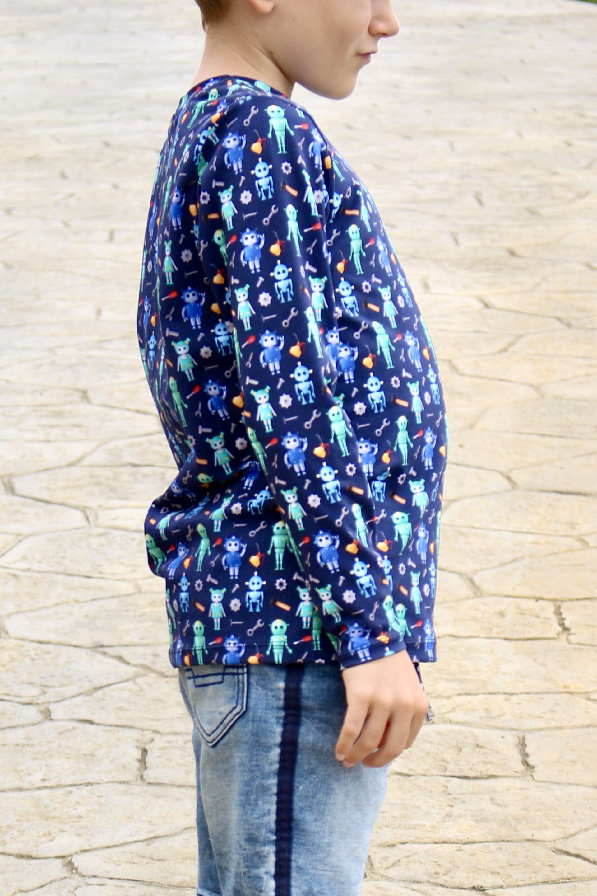 Camiseta Infantil Manga Larga - Robots - 2