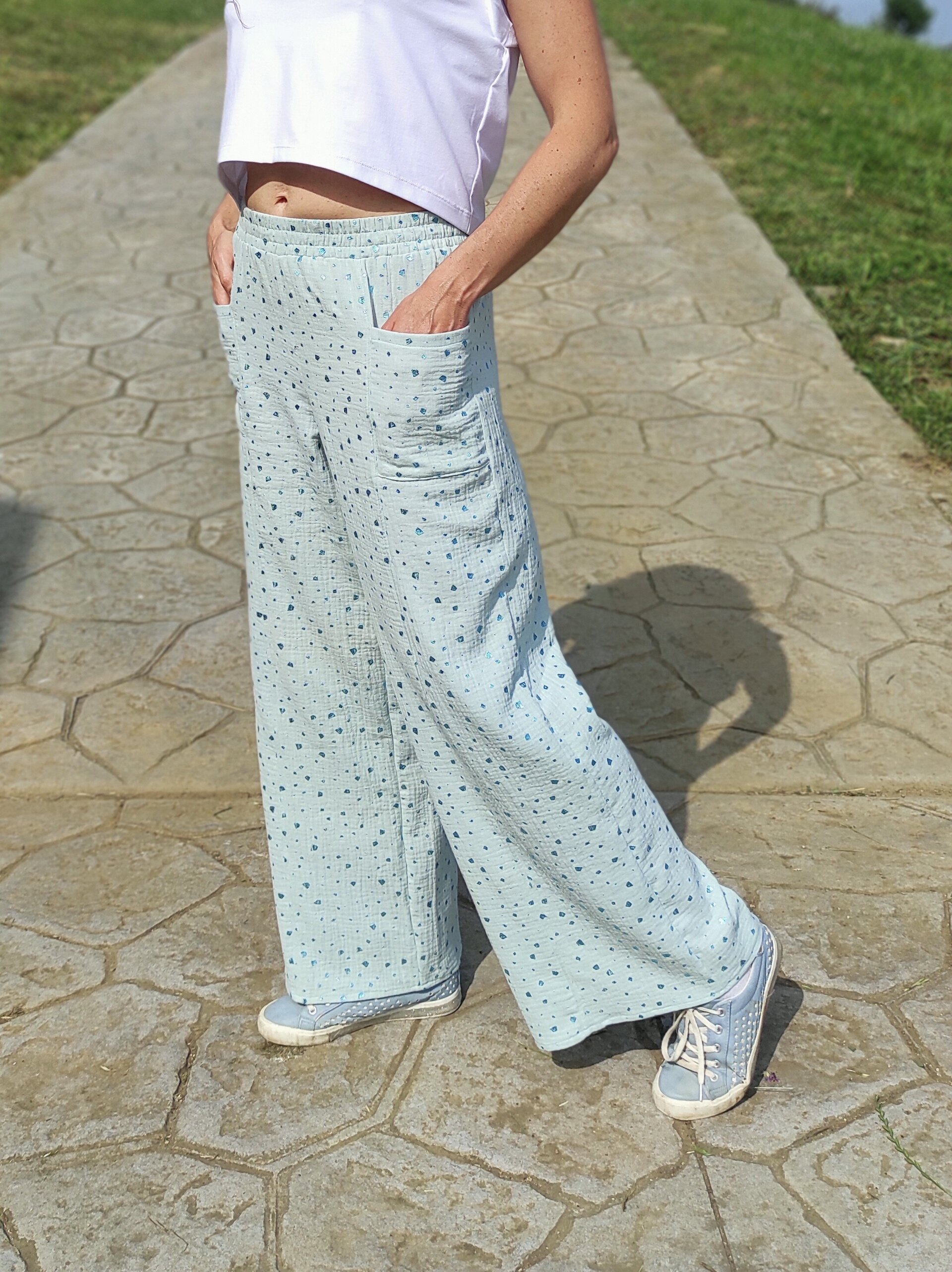 Pantalón Ancho Mujer doble gasa - Brilli Brilli - Mint - 7