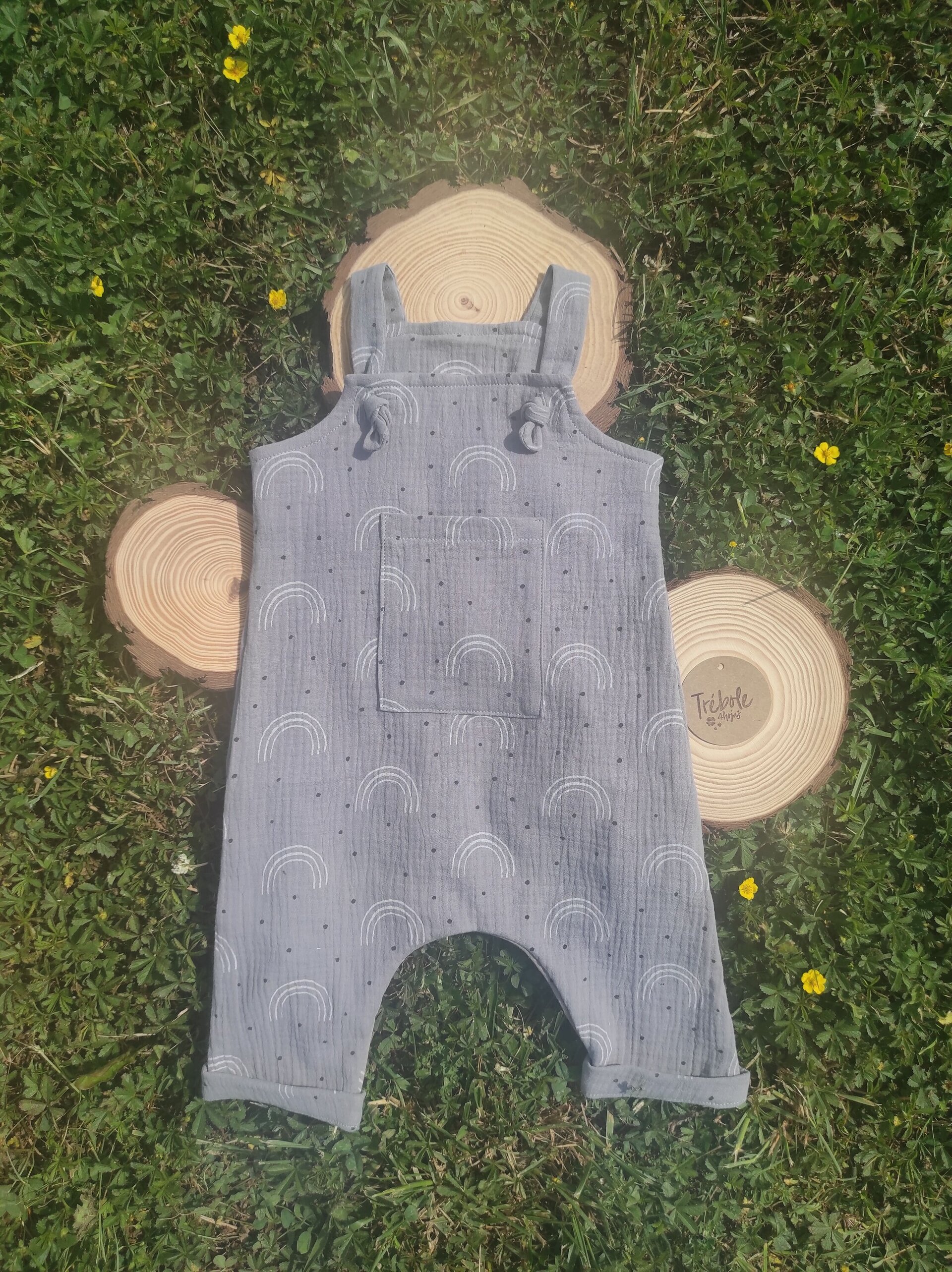 Peto doble gasa - ArcoIris Gris - 2