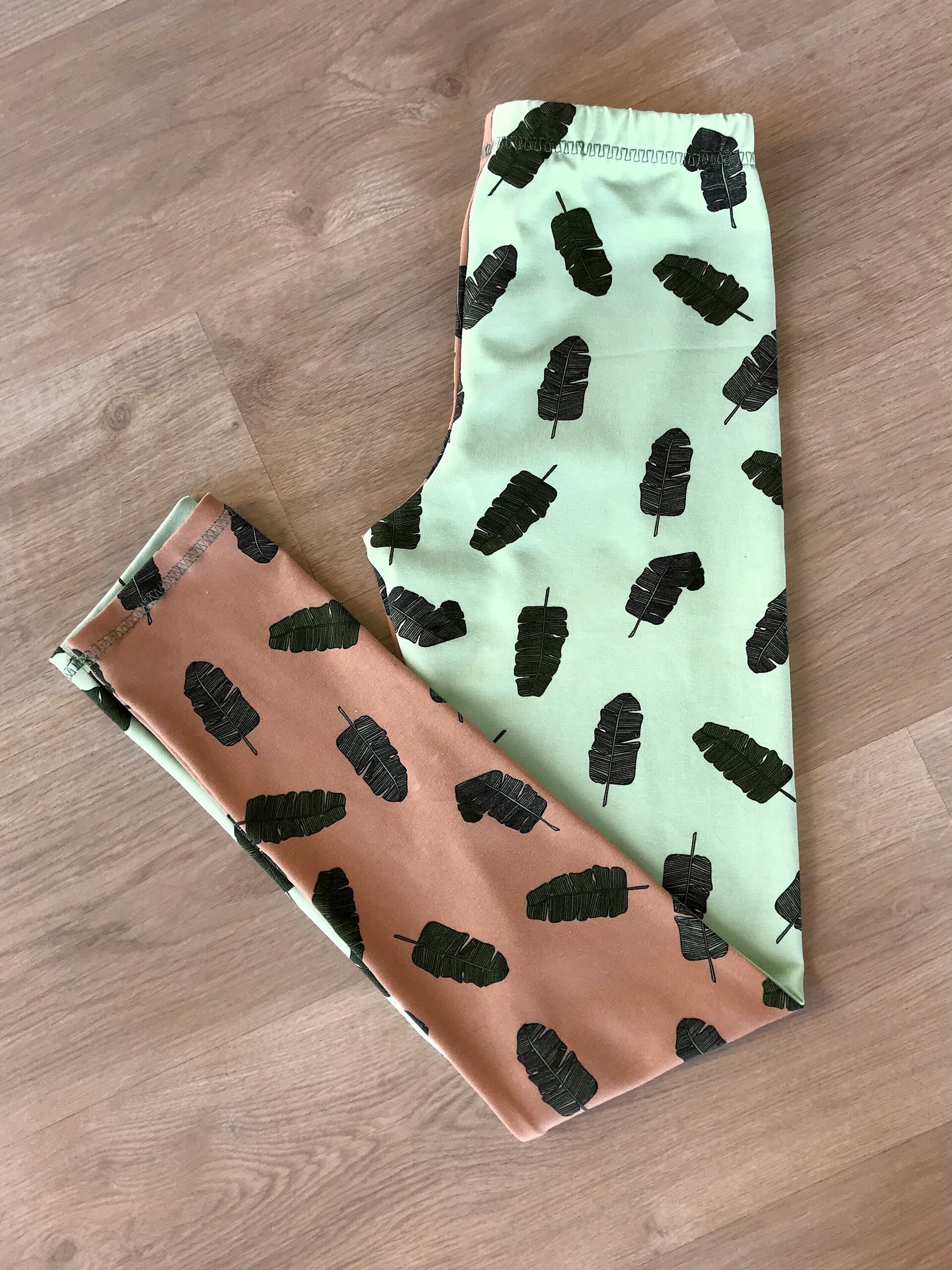 Leggings infantiles - Hojas plátano bicolor - 2