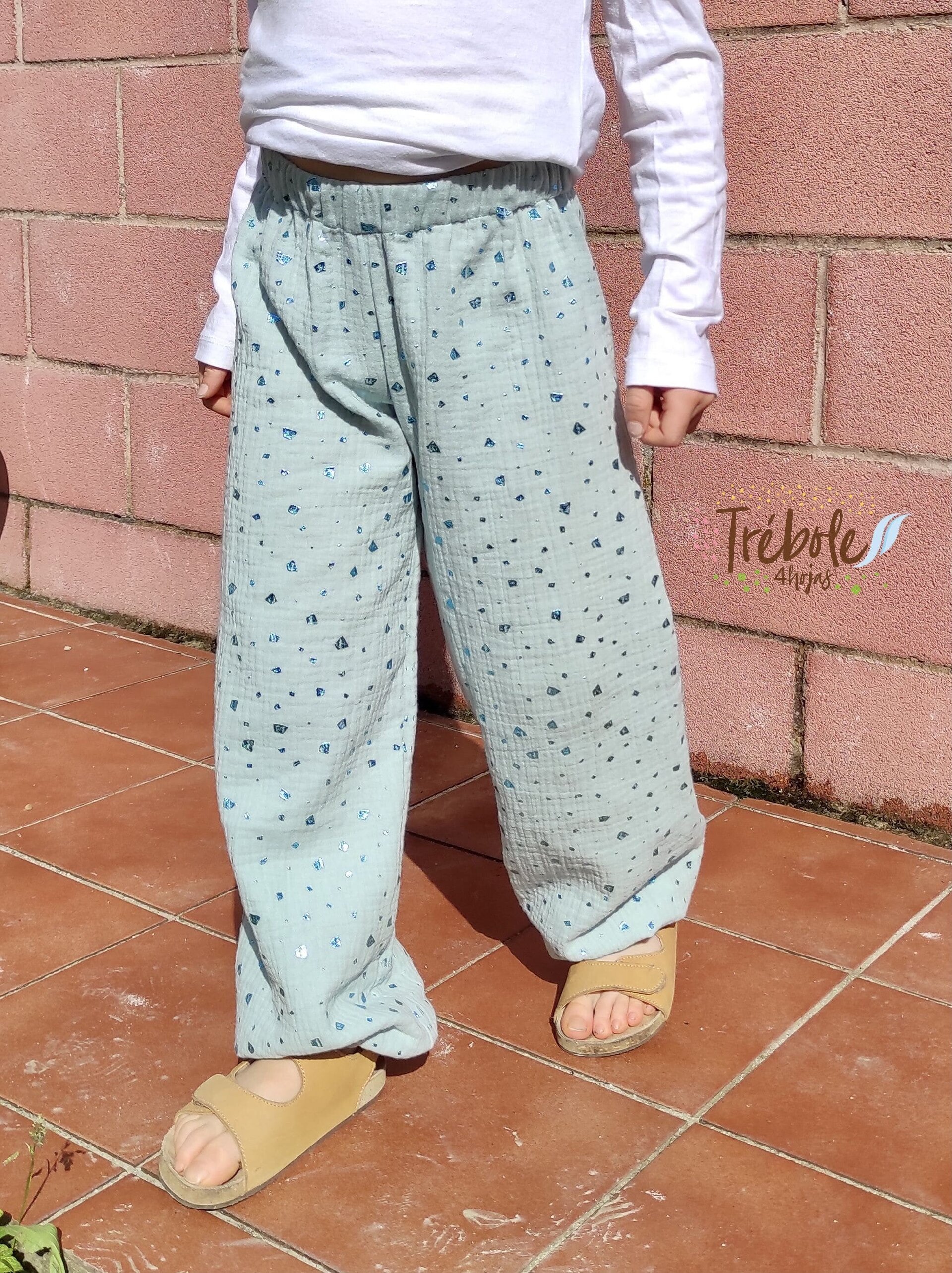 Pantalón Bombacho infantil - doble gasa Brilli Brilli - Mint - 6