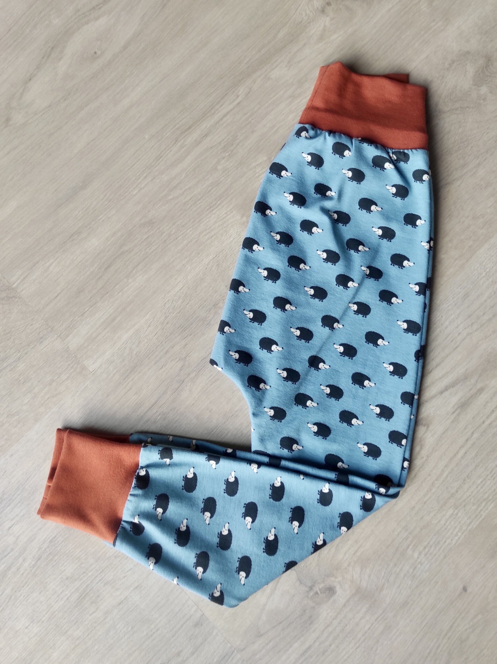 Pantalón sarouel infantil - Erizos azul/teja - 2