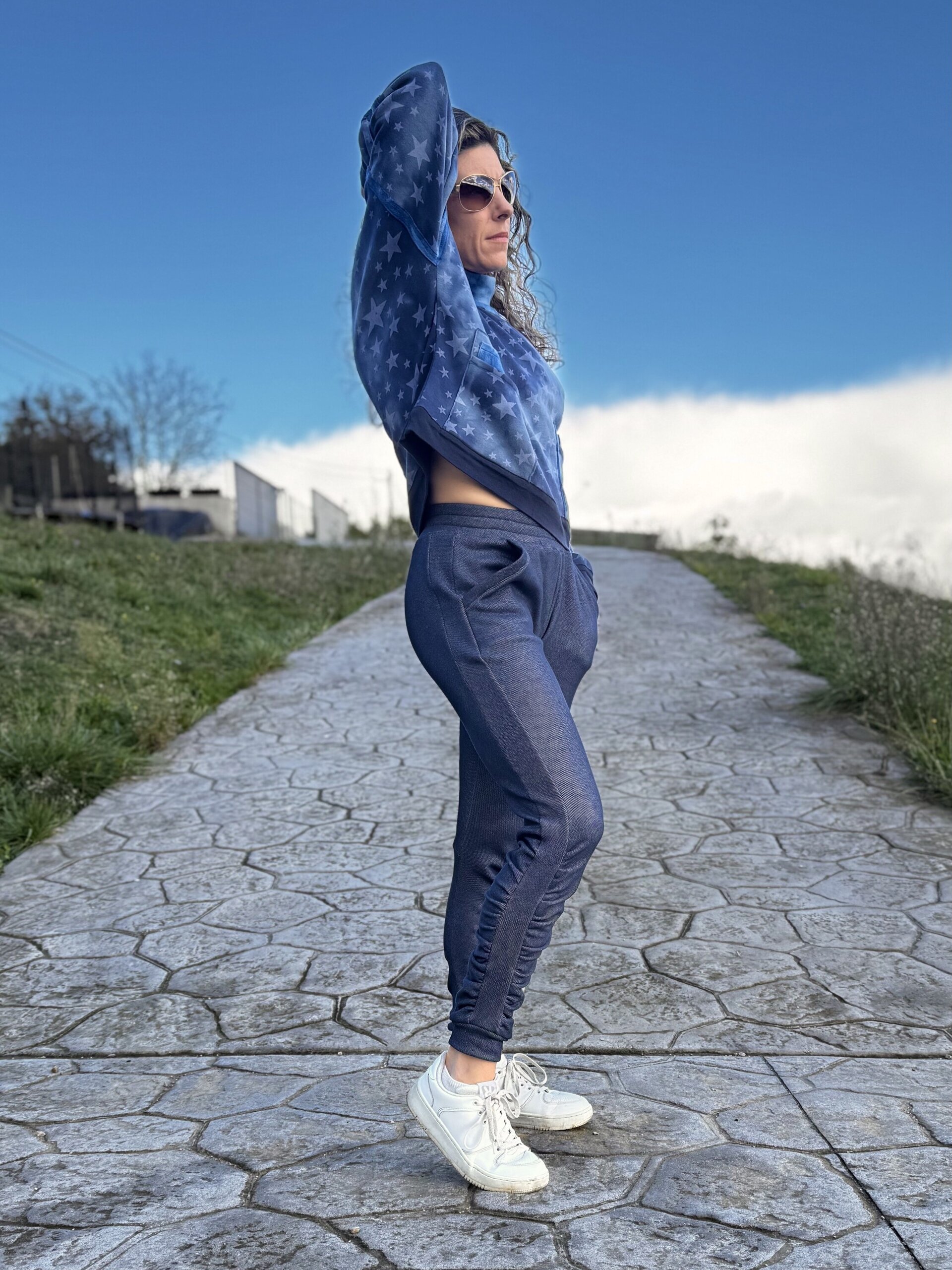 Pantalón Jogger frunce Mujer - azul denim - 2