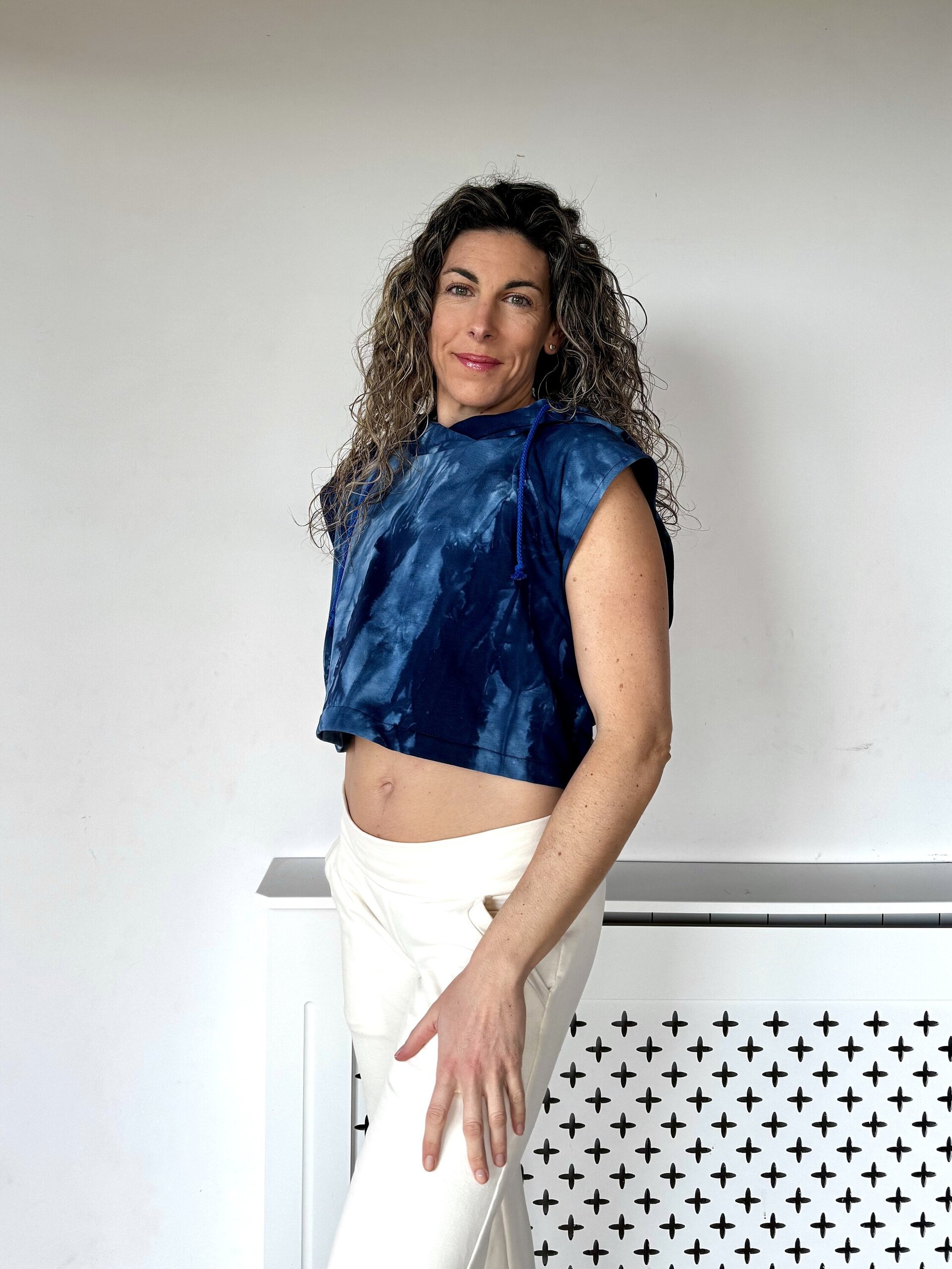 Top crop espalda abierta - Tie-Dye azul - 9