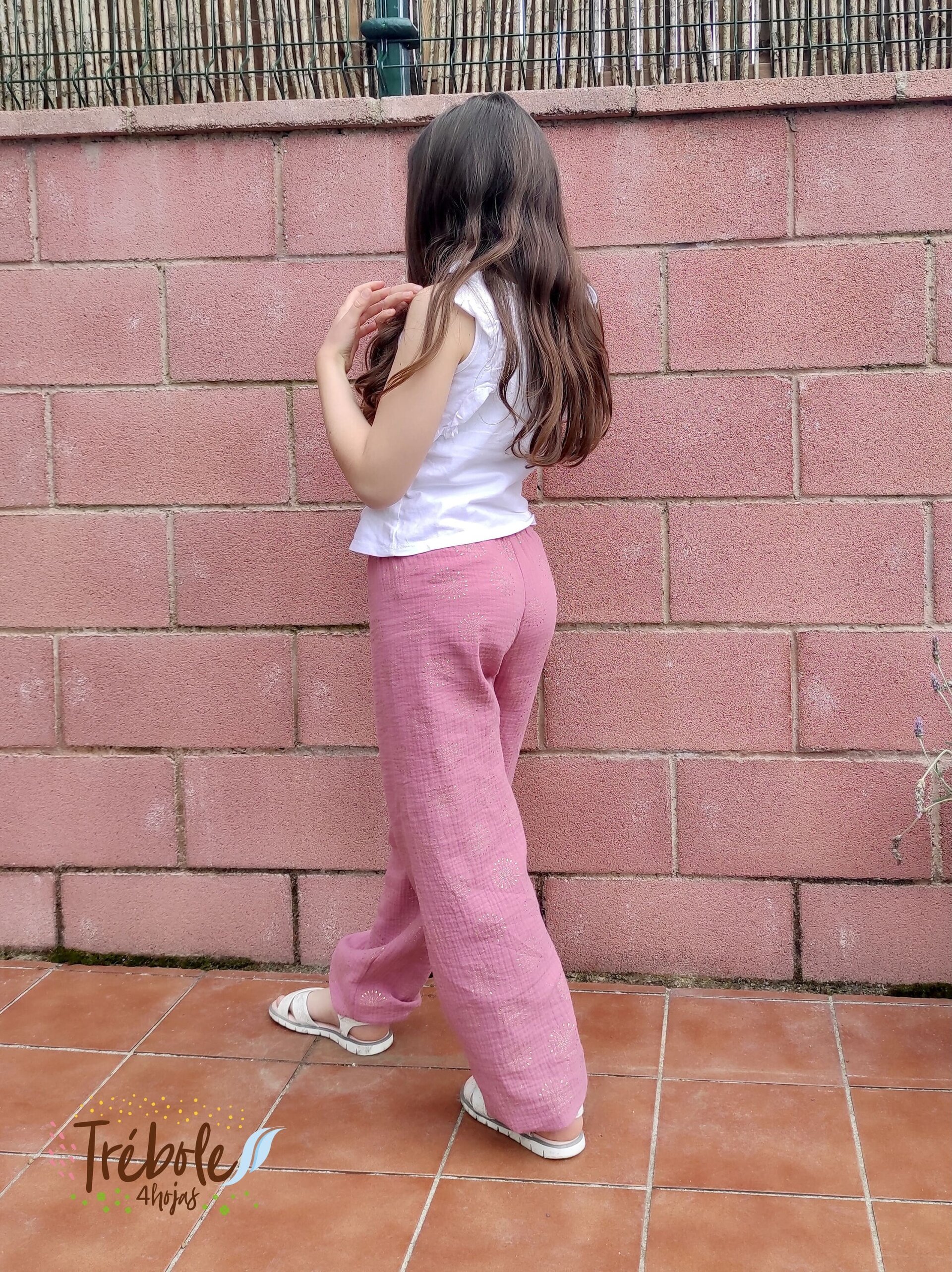 Pantalón Bombacho infantil - doble gasa Brilli Brilli - Dandelion Rosa - 5