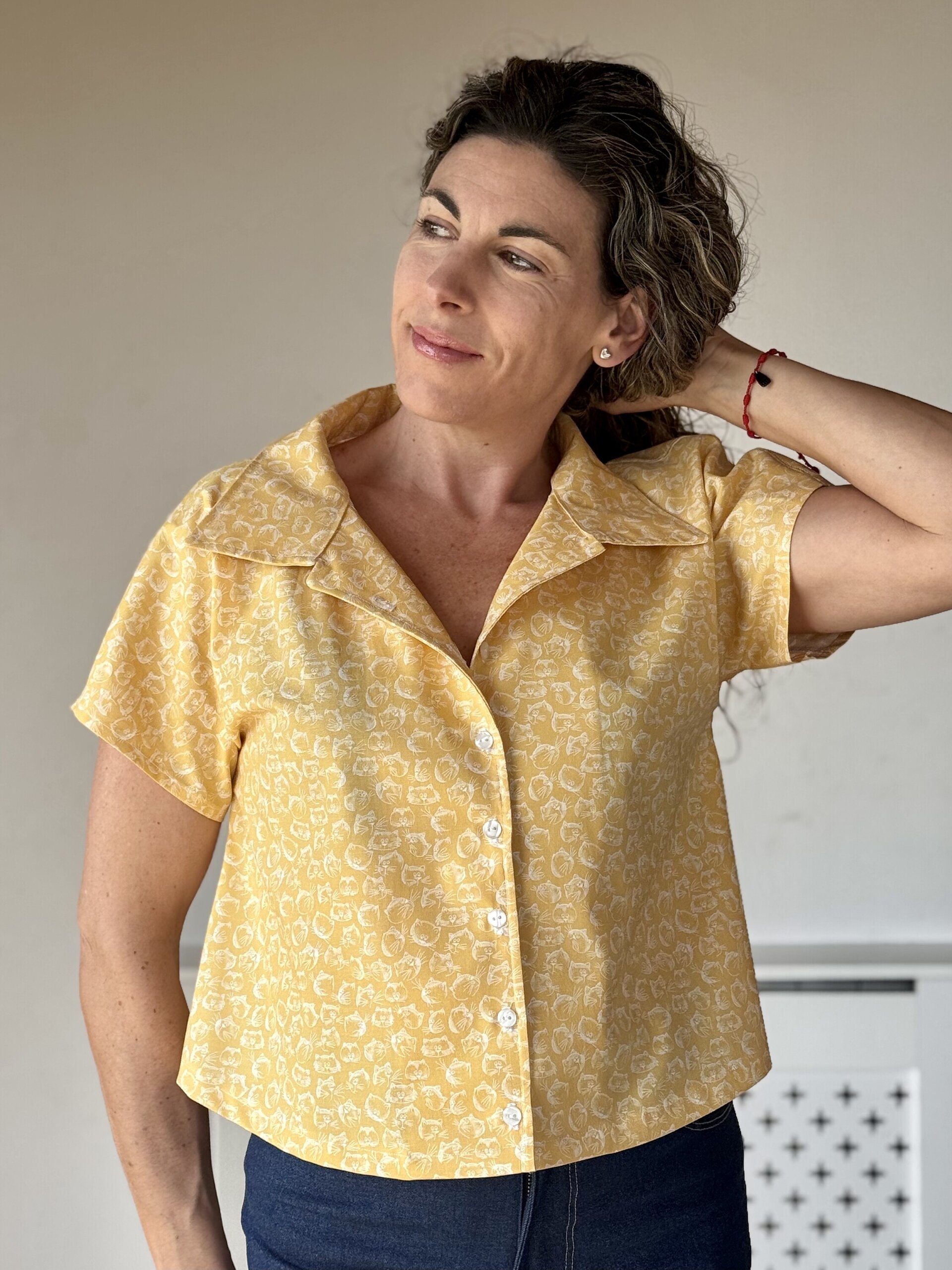 Blusa Dolman - Caras Gatos Amarillo - 4