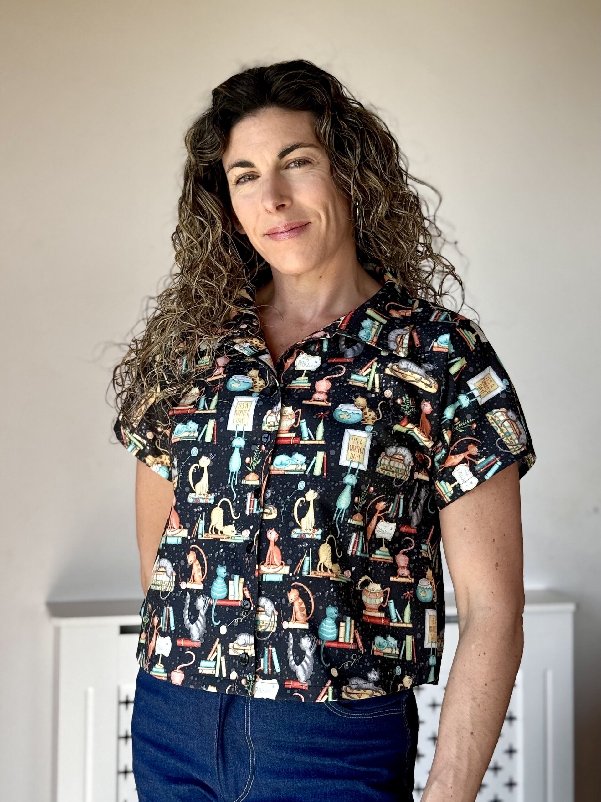 Blusa Dolman - Gatos y Libros - negro - 5