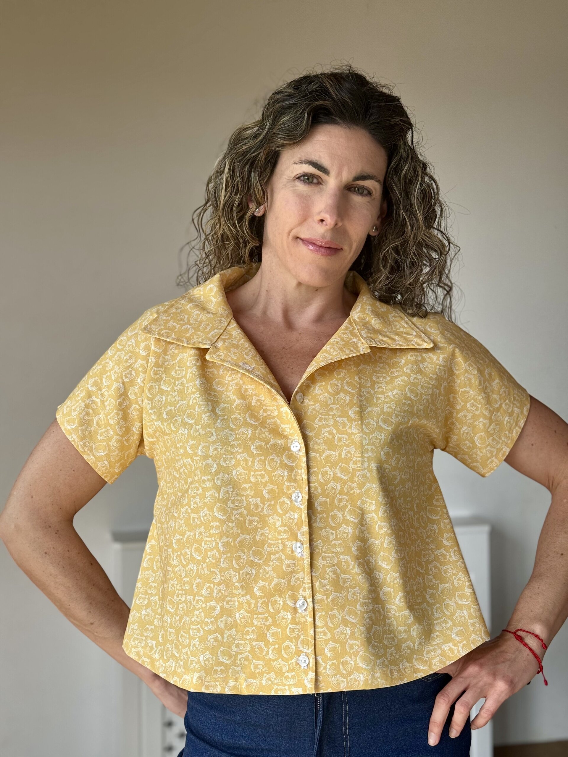 Blusa Dolman - Caras Gatos Amarillo - 6