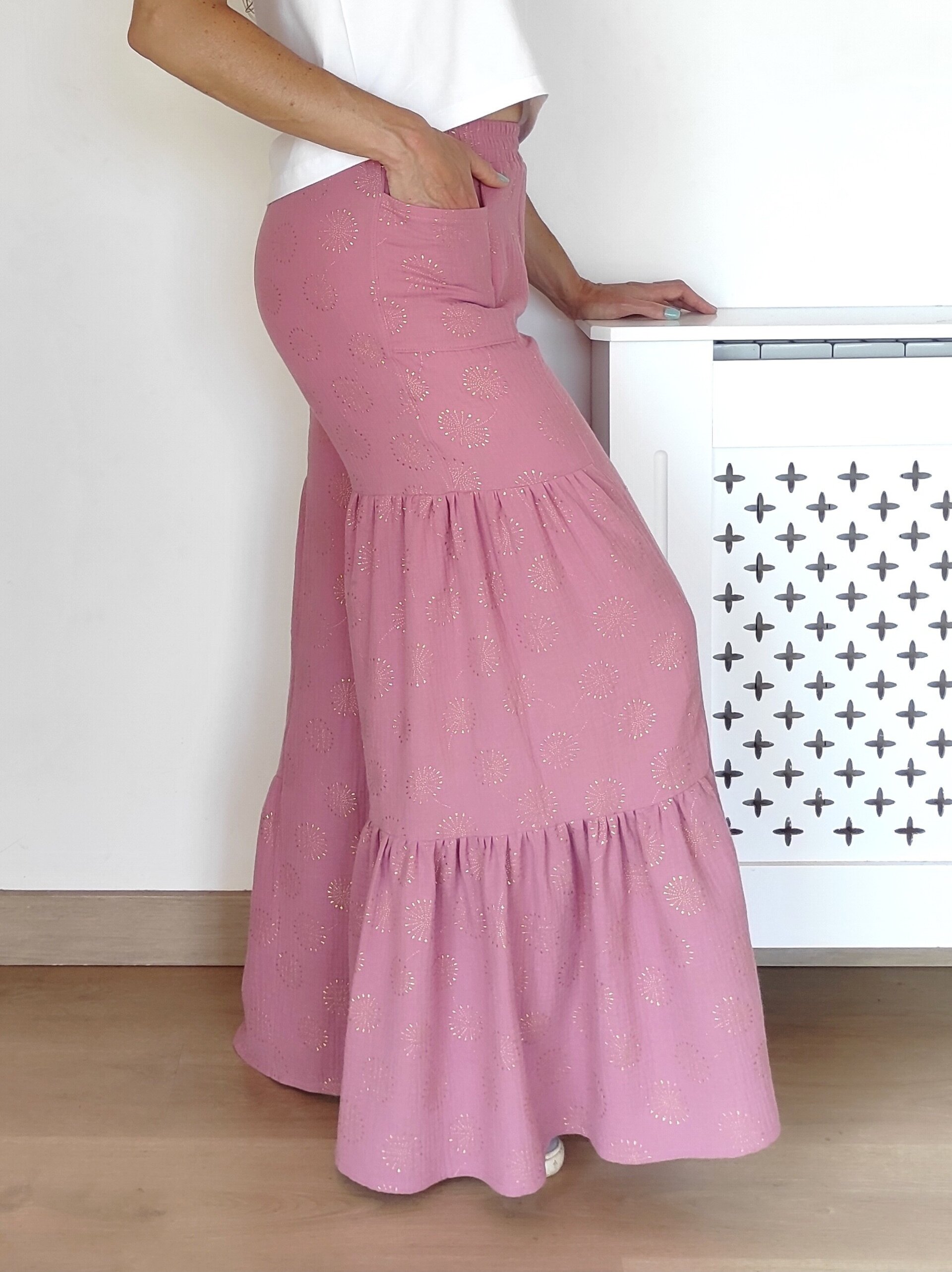 Pantalón Tiered Wide Leg Mujer doble gasa - Brilli Brilli - 10