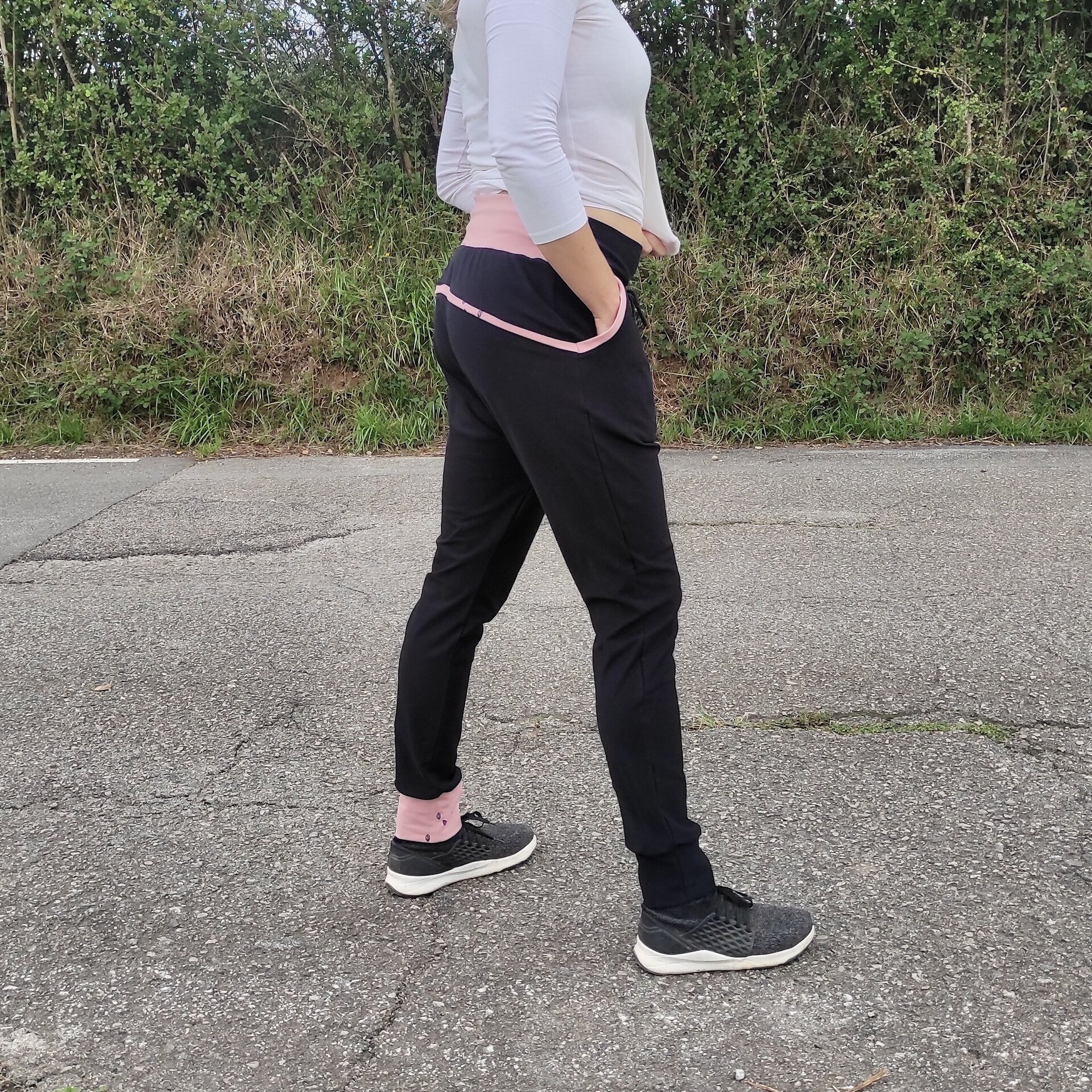 Pantalón Sarouel mujer - Canesú - Negro / Rosa - 3