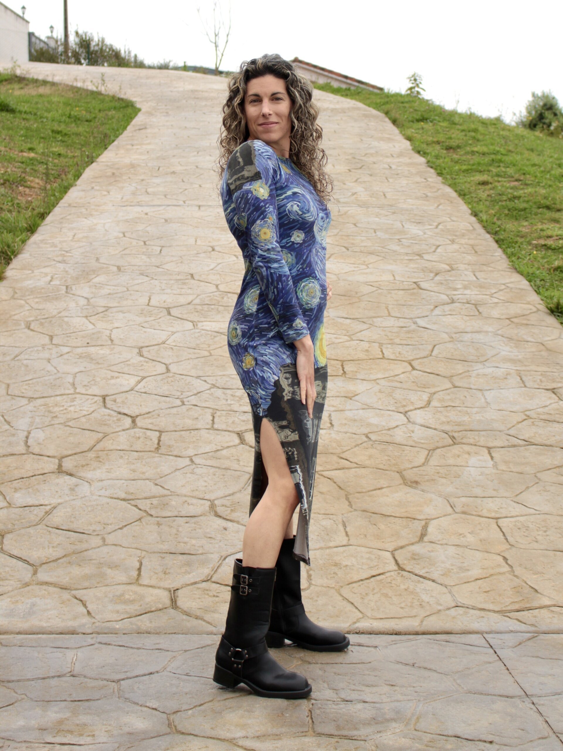 Vestido Midi aberturas - Noche Estrellada - 6