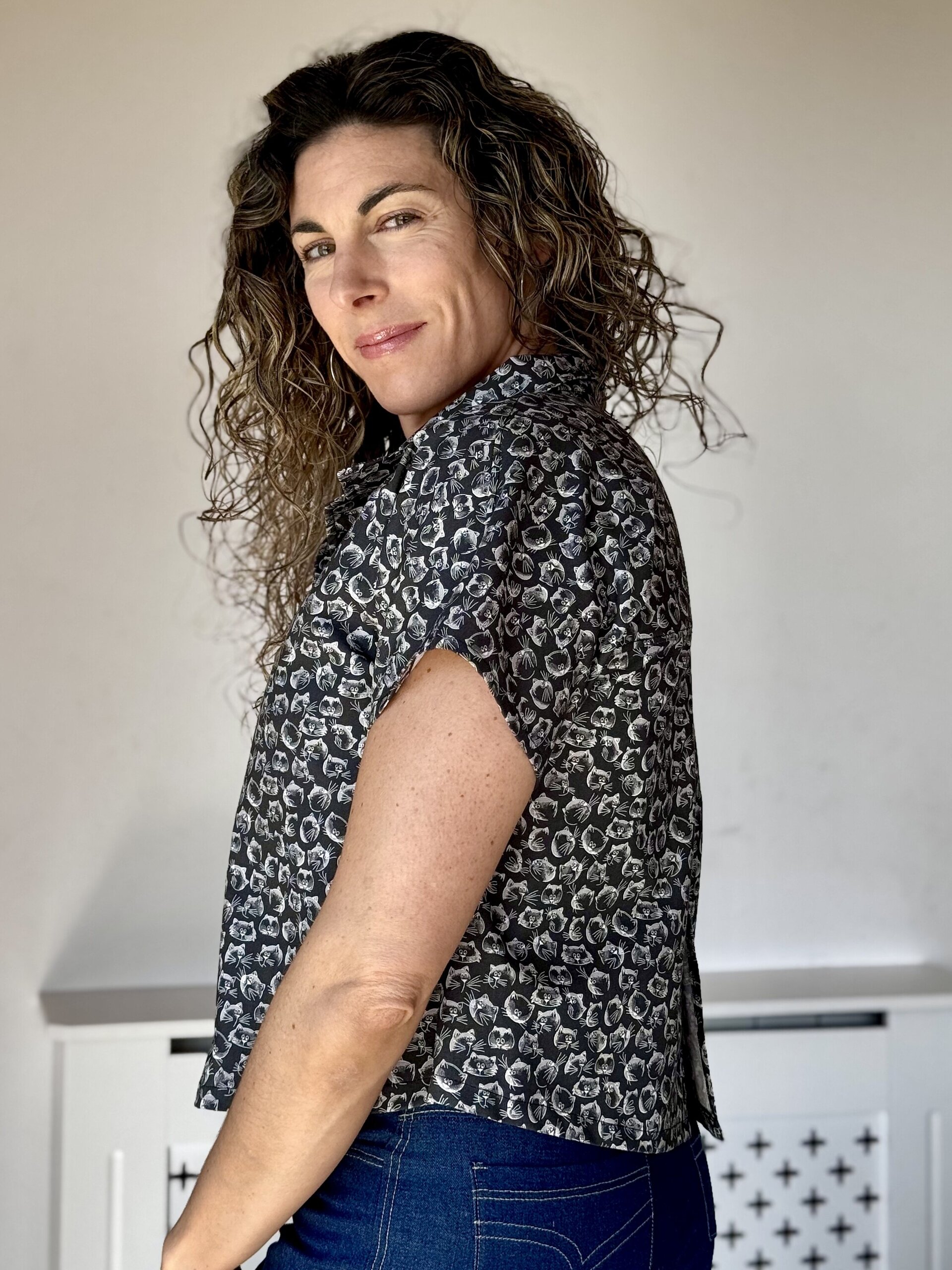 Blusa Dolman - Caras Gatos Negro - 7