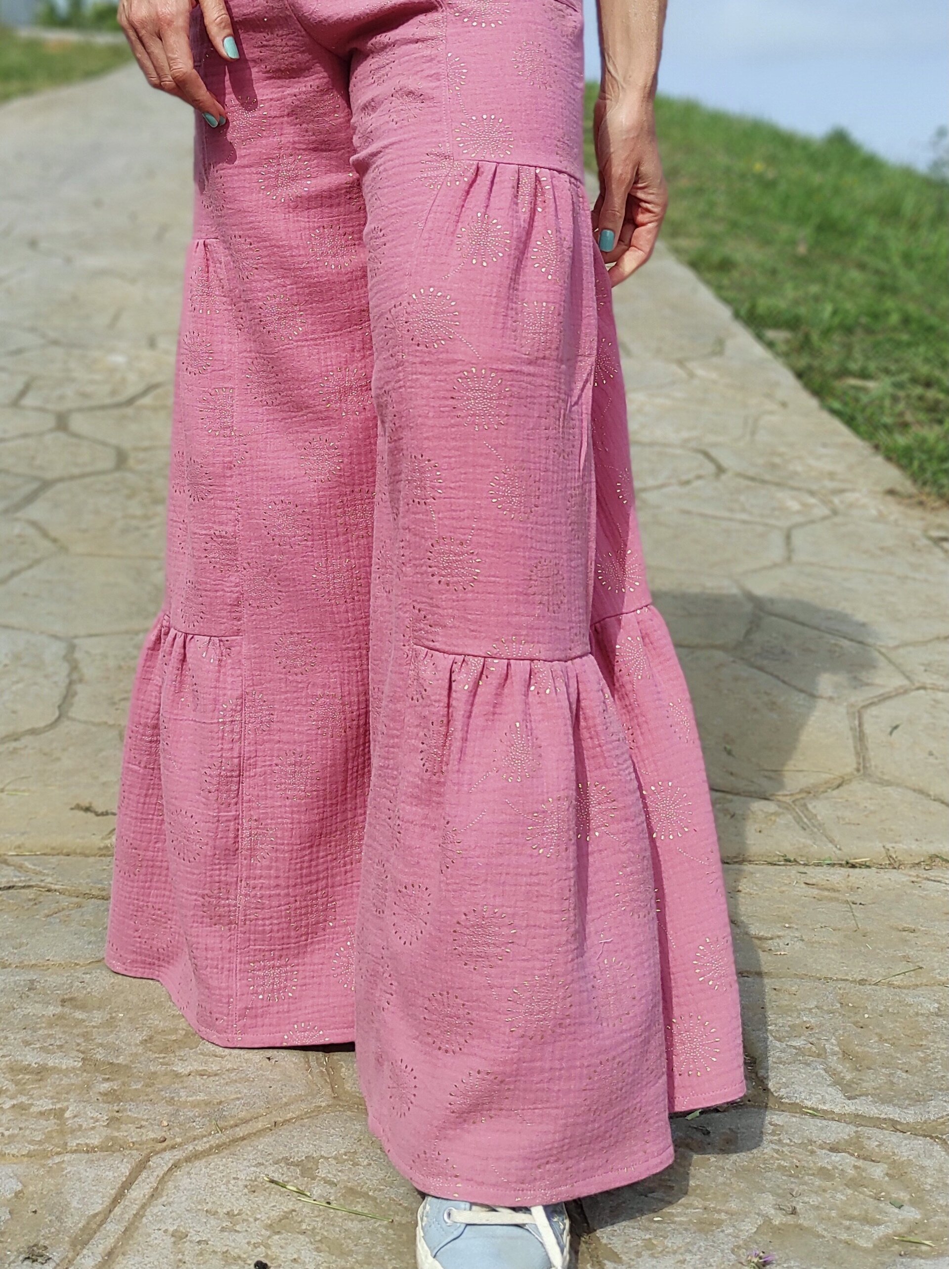 Pantalón Tiered Wide Leg Mujer doble gasa - Brilli Brilli - 8