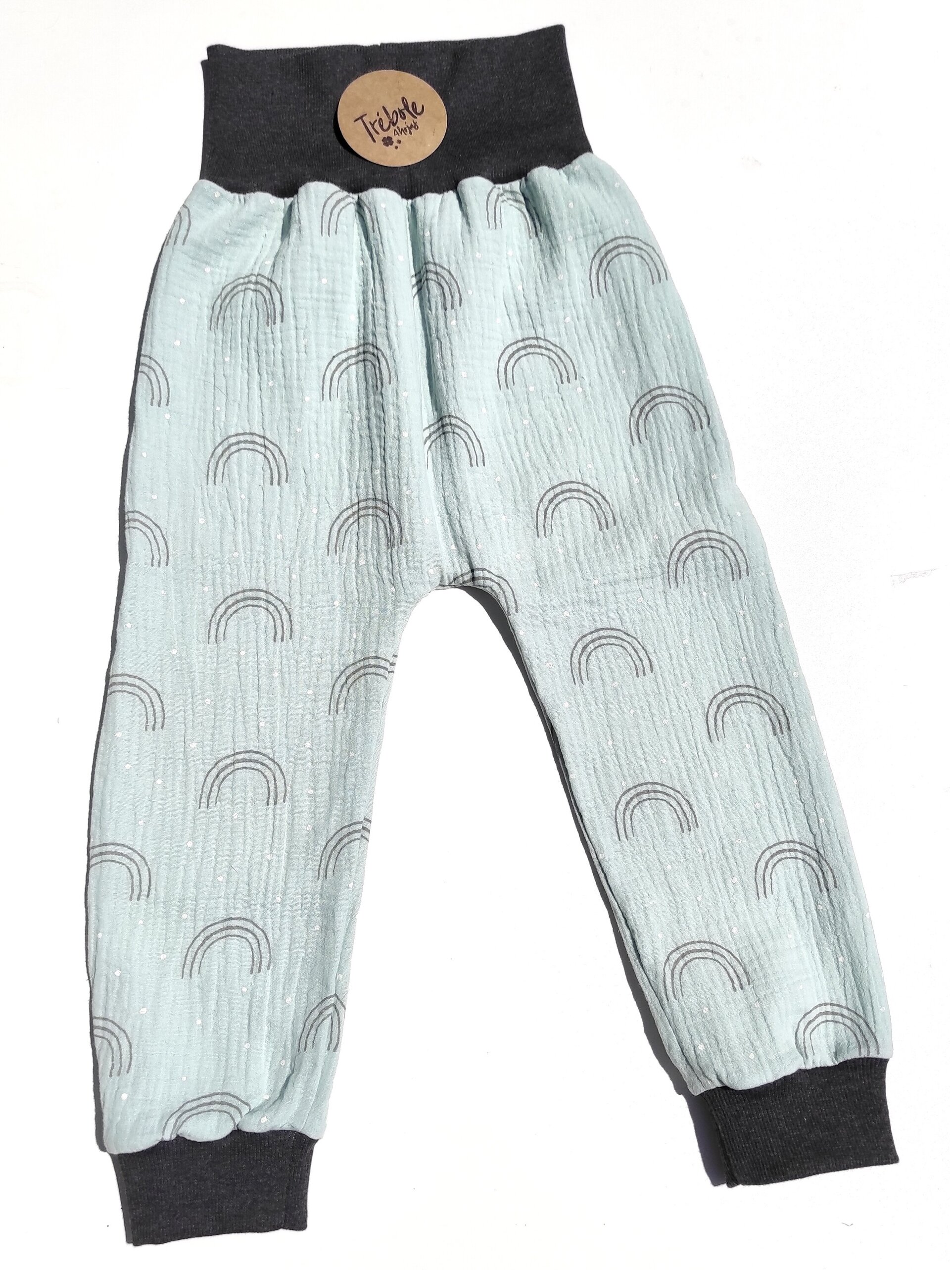 Pantalón Evolutivo - Doble gasa - Arcoiris Mint - 3