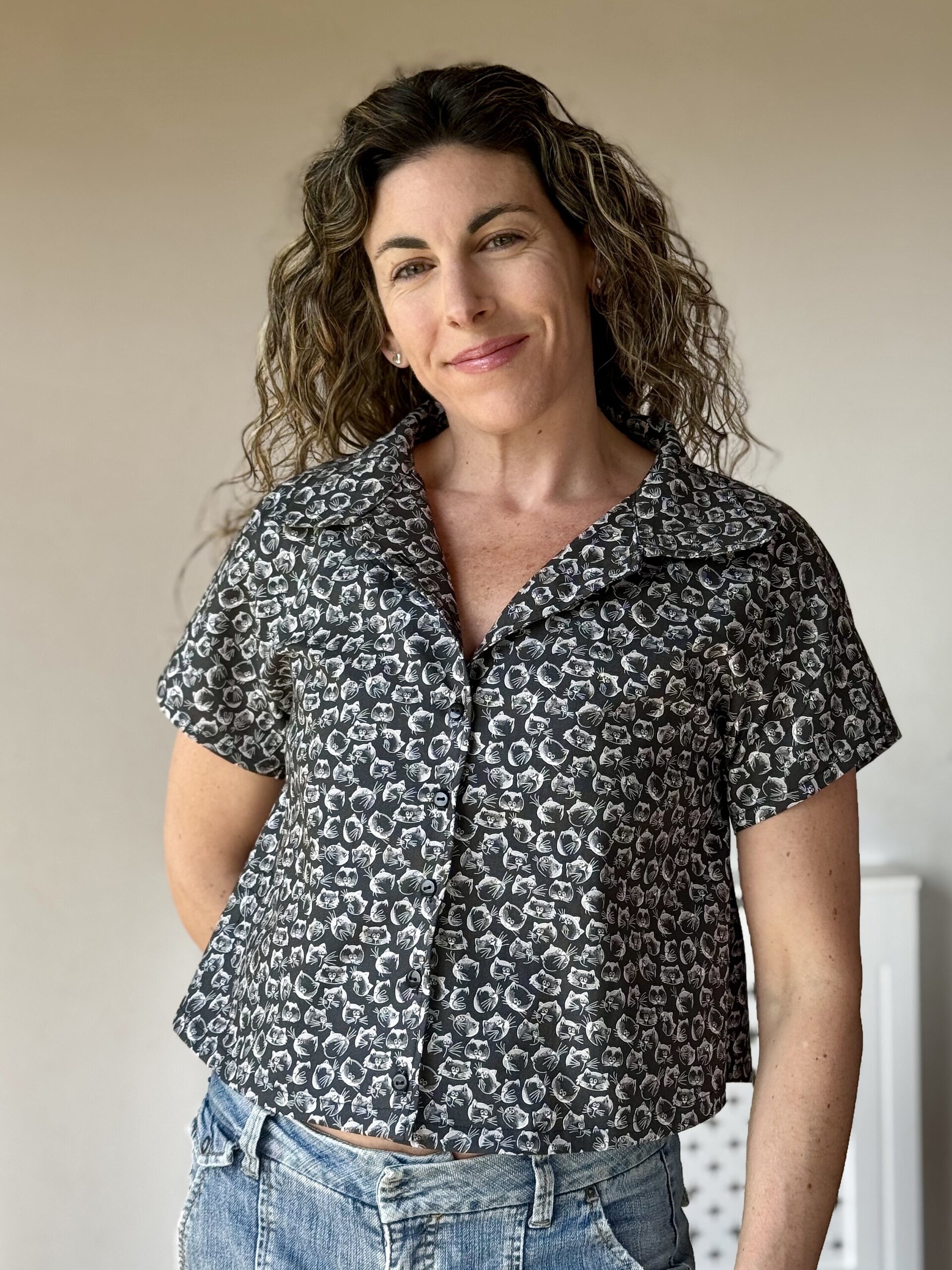 Blusa Dolman - Caras Gatos Negro - 11