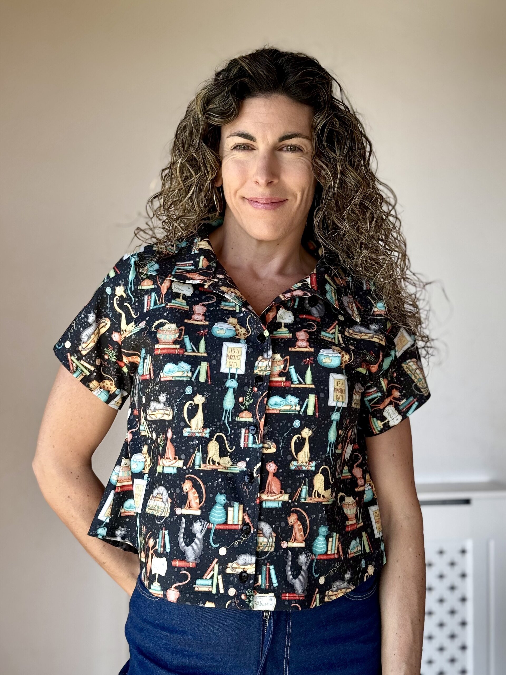 Blusa Dolman - Gatos y Libros - negro - 9