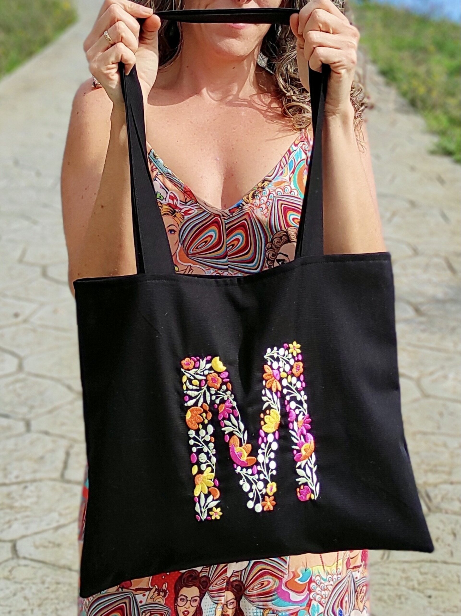 Tote Bag con bordado de Letra o Inicial - 5