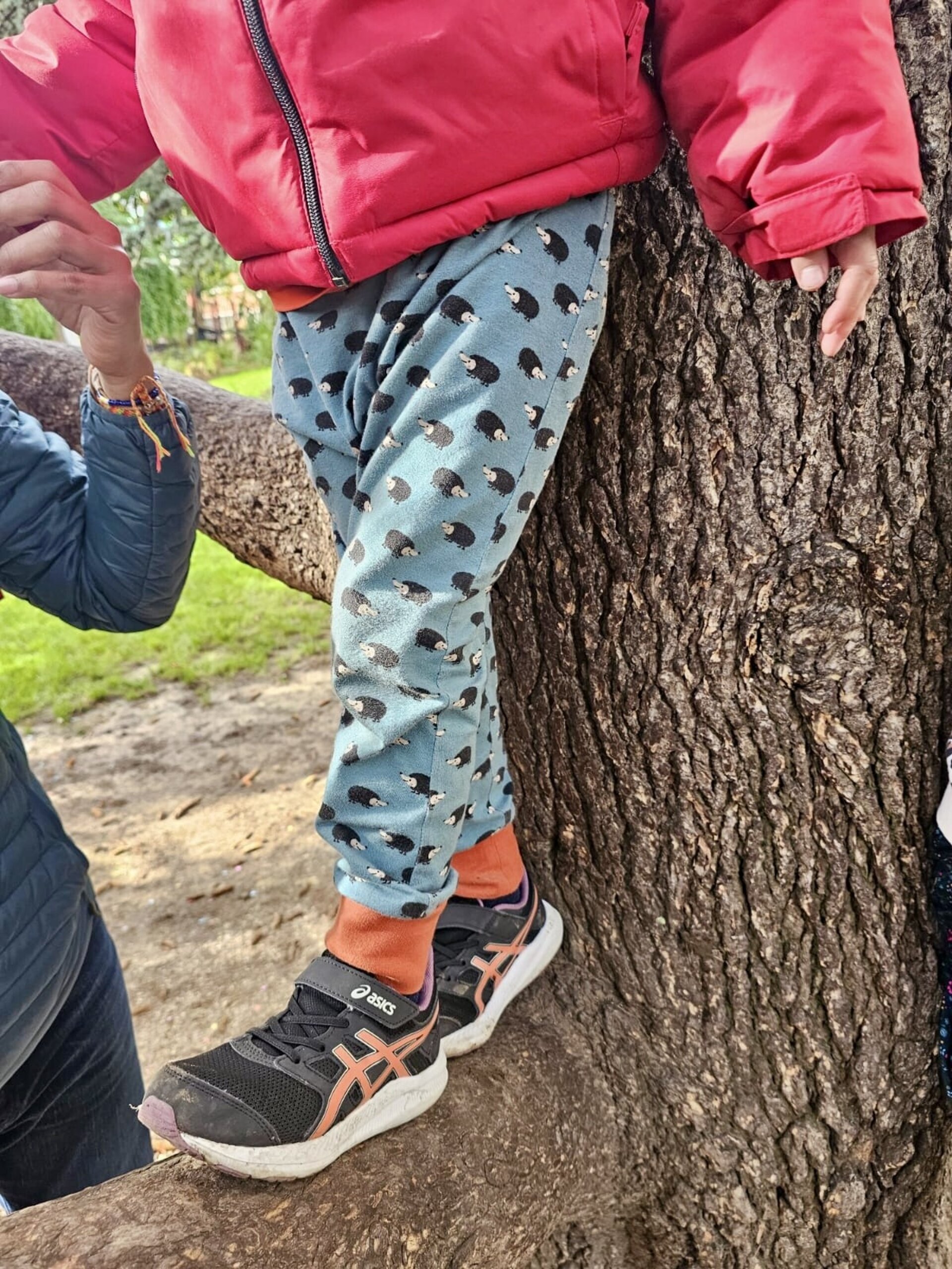 Pantalón sarouel infantil - Erizos azul/teja - 6