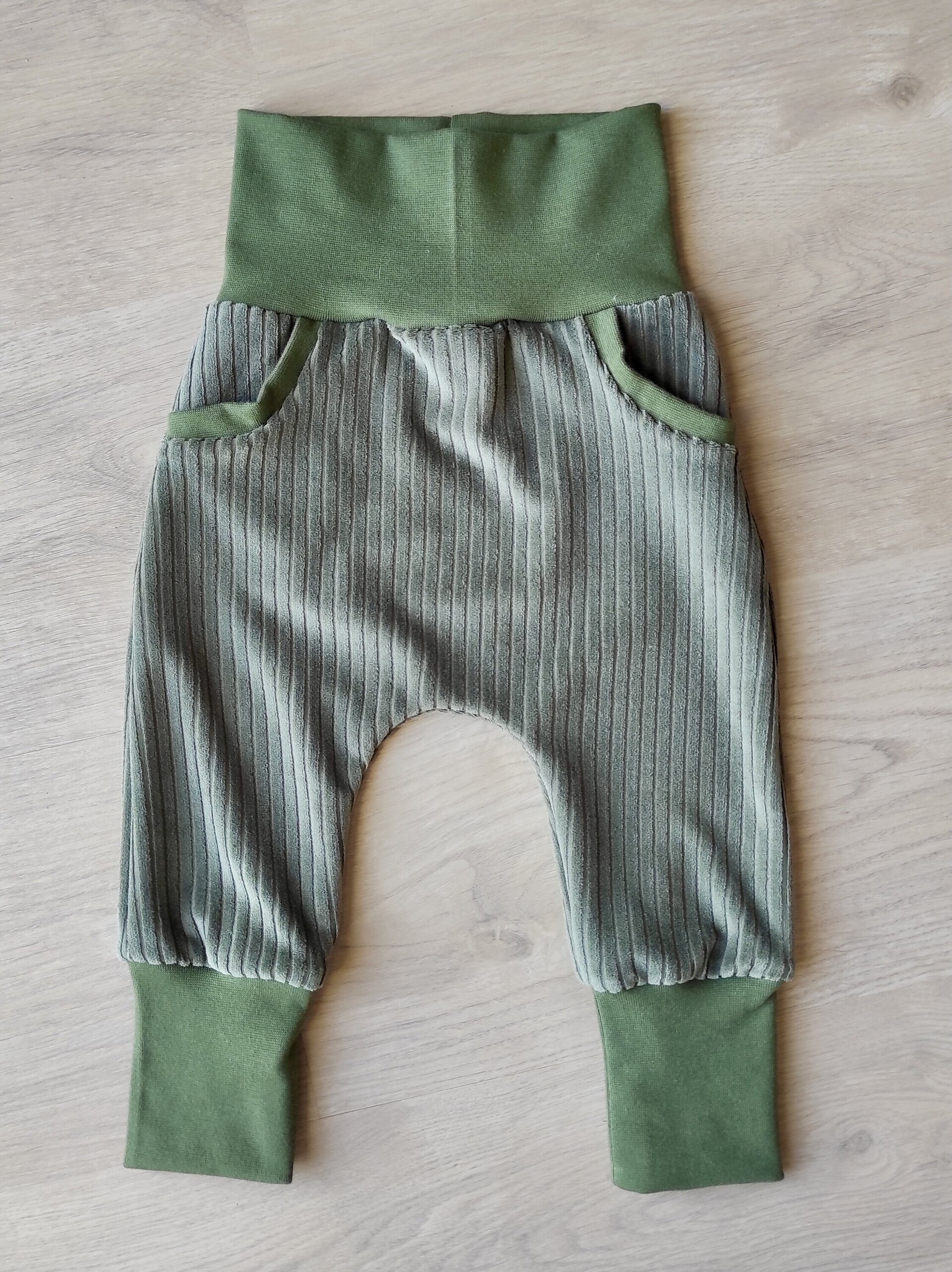 Pantalón Evolutivo Bolsillos - punto pana - verde - 5