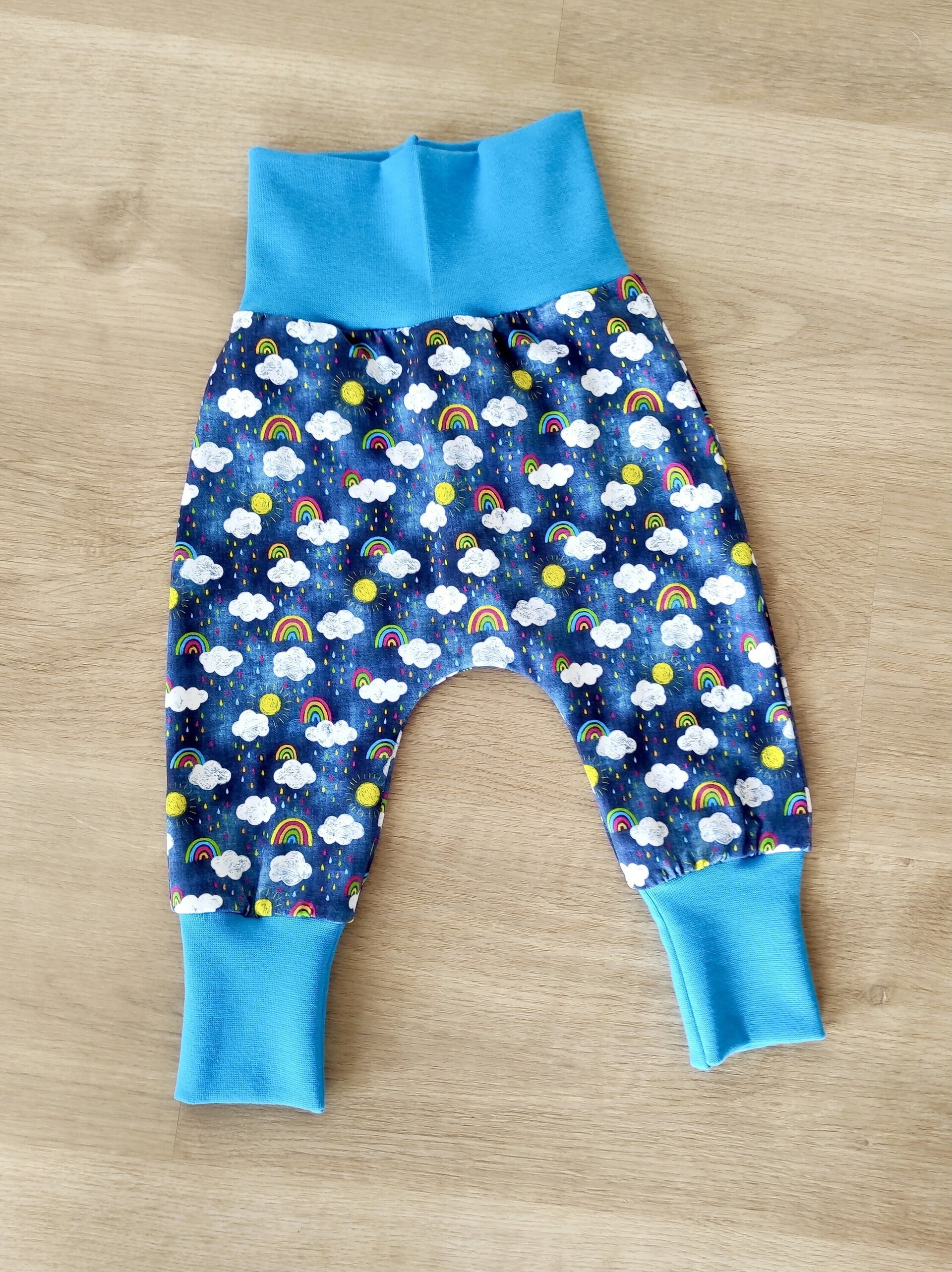 Pantalón Evolutivo - Nubes y arco iris denim - 3