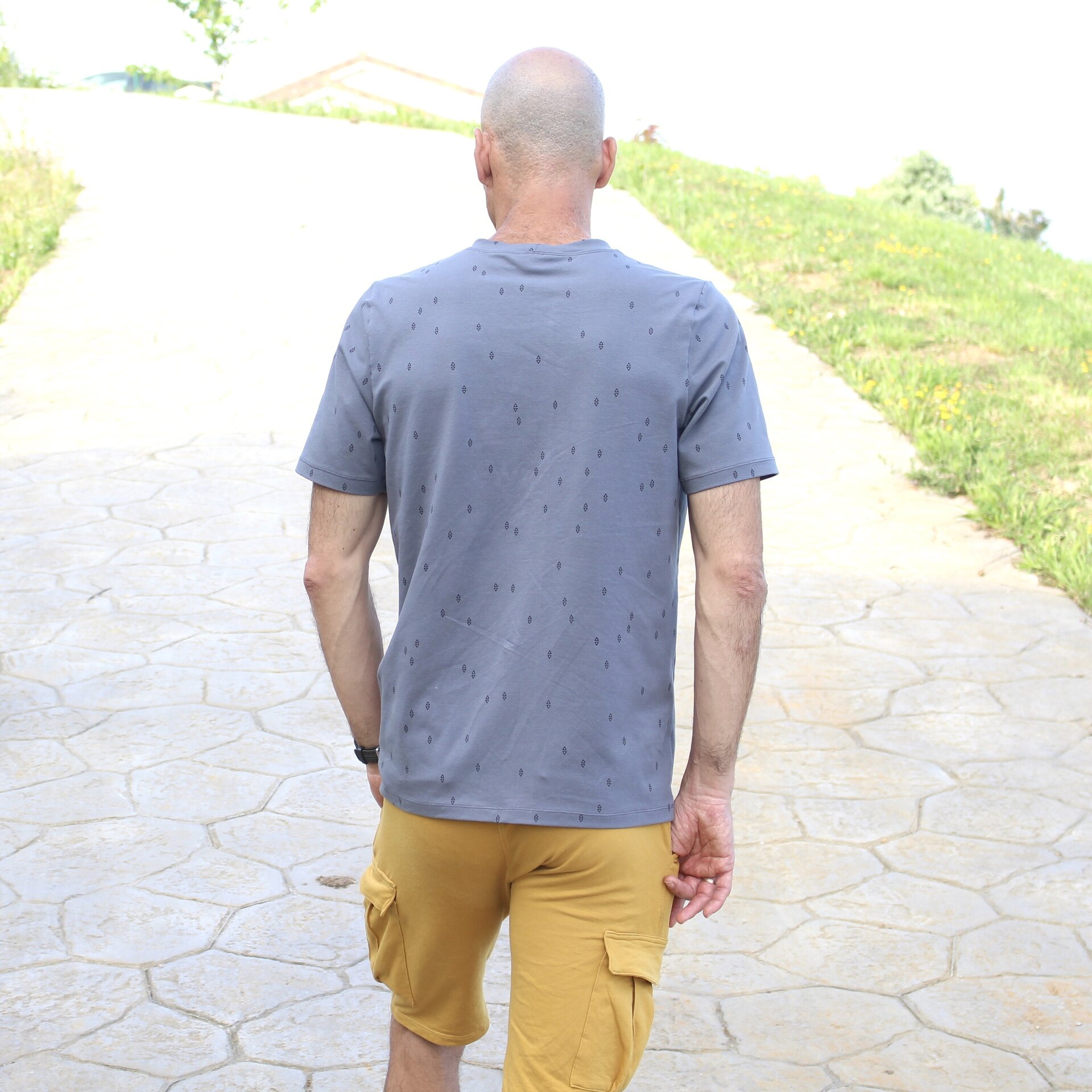 Camiseta Hombre Bolsillo - Gris/Negro - 2