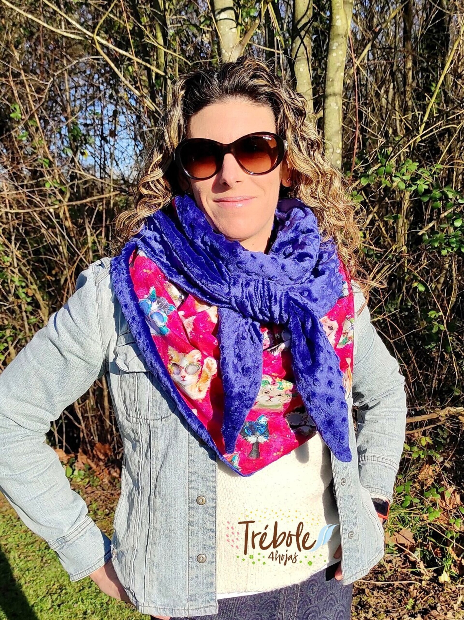 Maxi Bufanda triangular - Gatos - 9