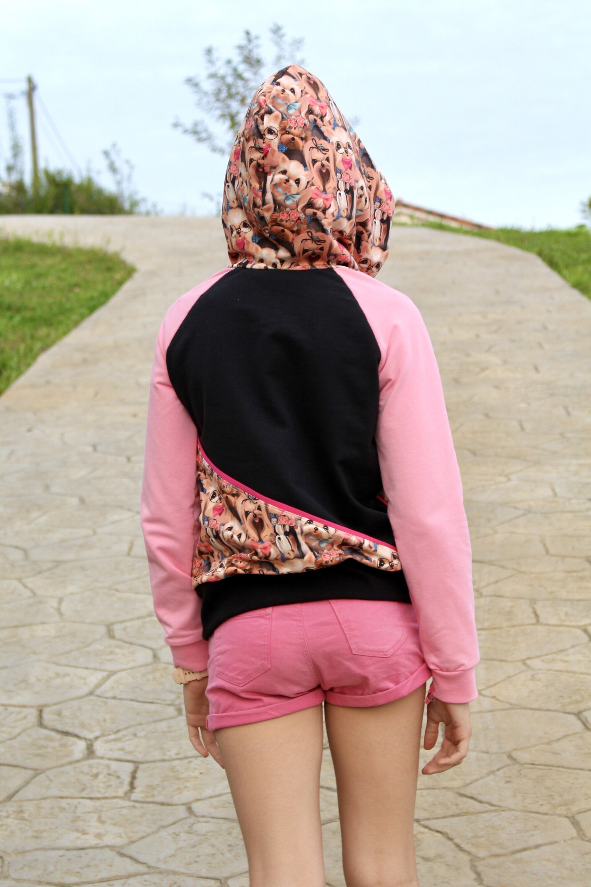 Sudadera Infantil con Capucha - color block - Perritos - 3