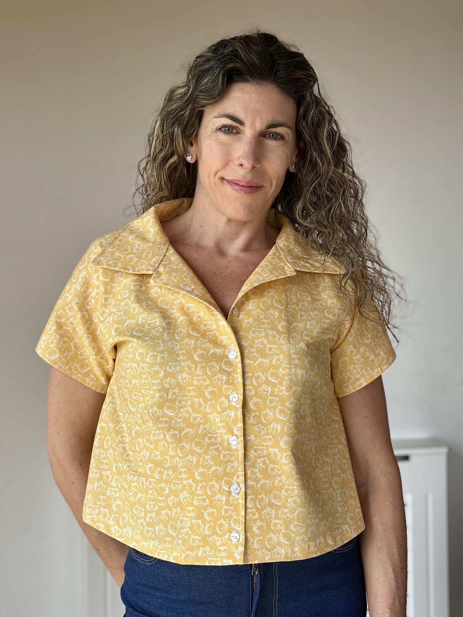 Blusa Dolman - Caras Gatos Amarillo - 8